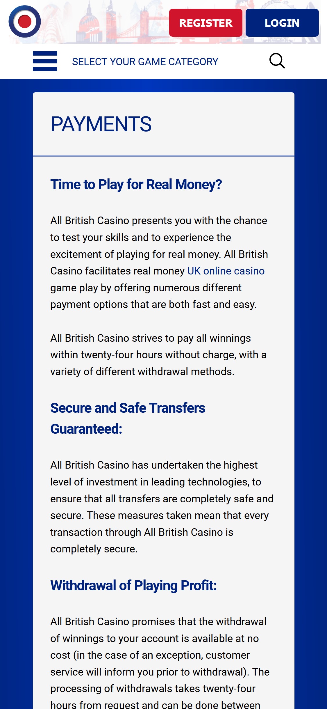 All British Casino Mobile Payment Methods Review