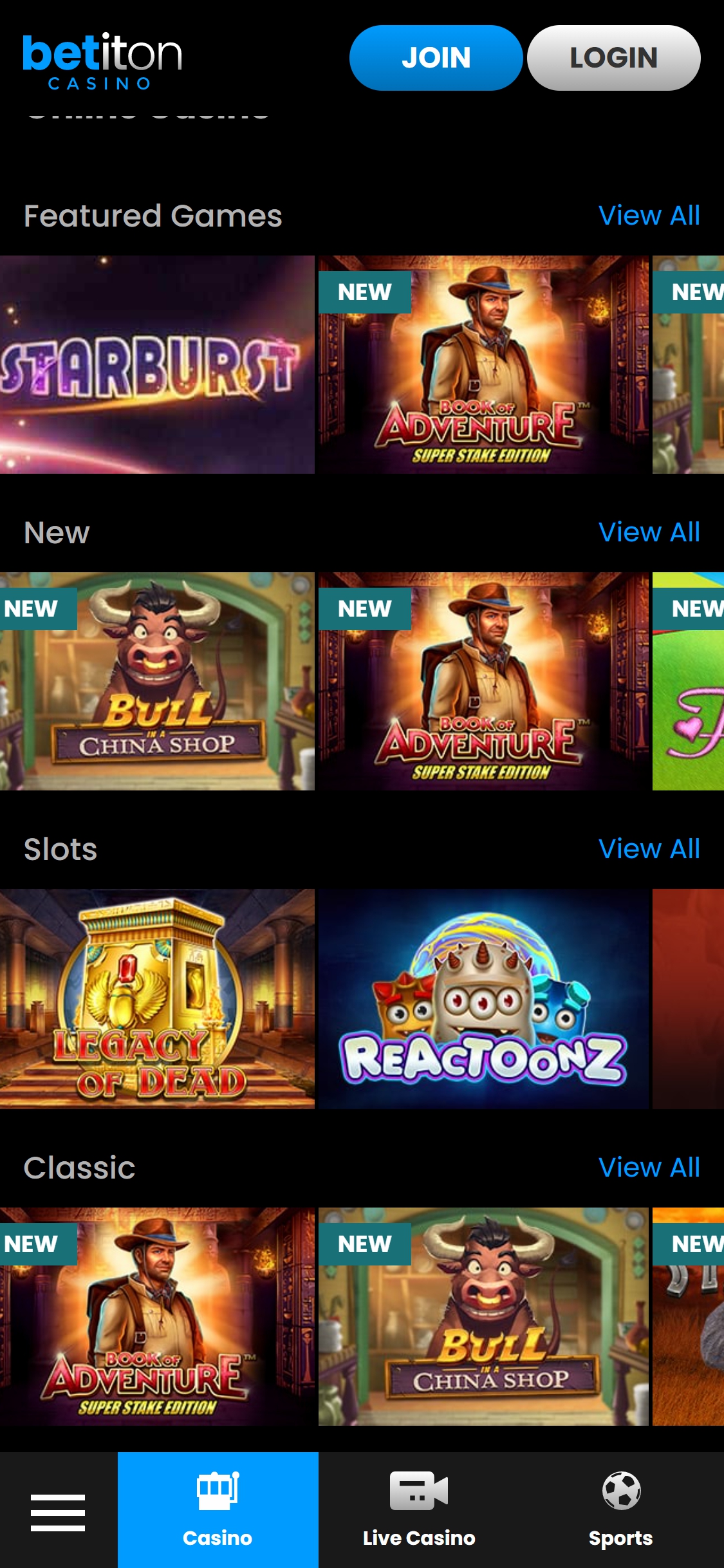 Betiton Casino Mobile Games Review