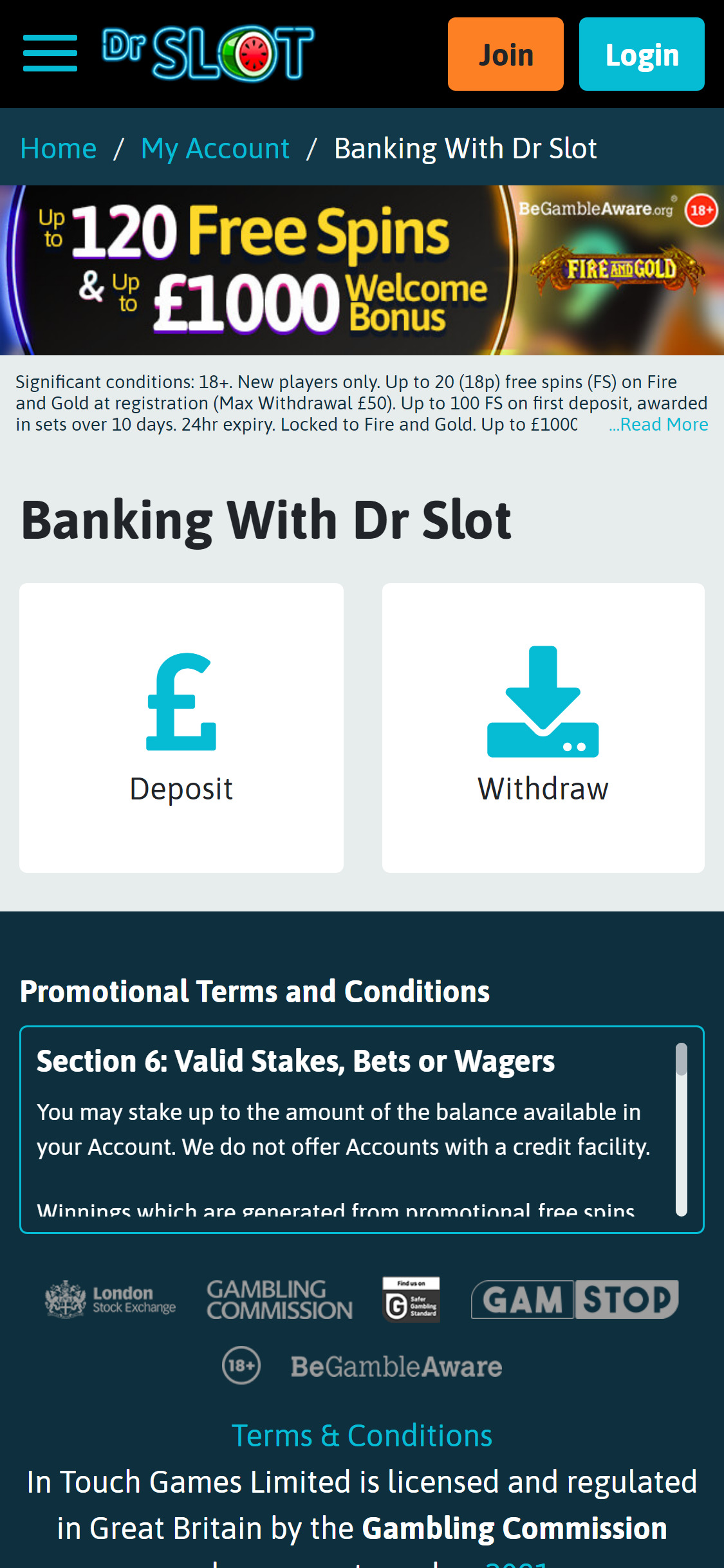 Dr Slot Casino Mobile Payment Methods Review