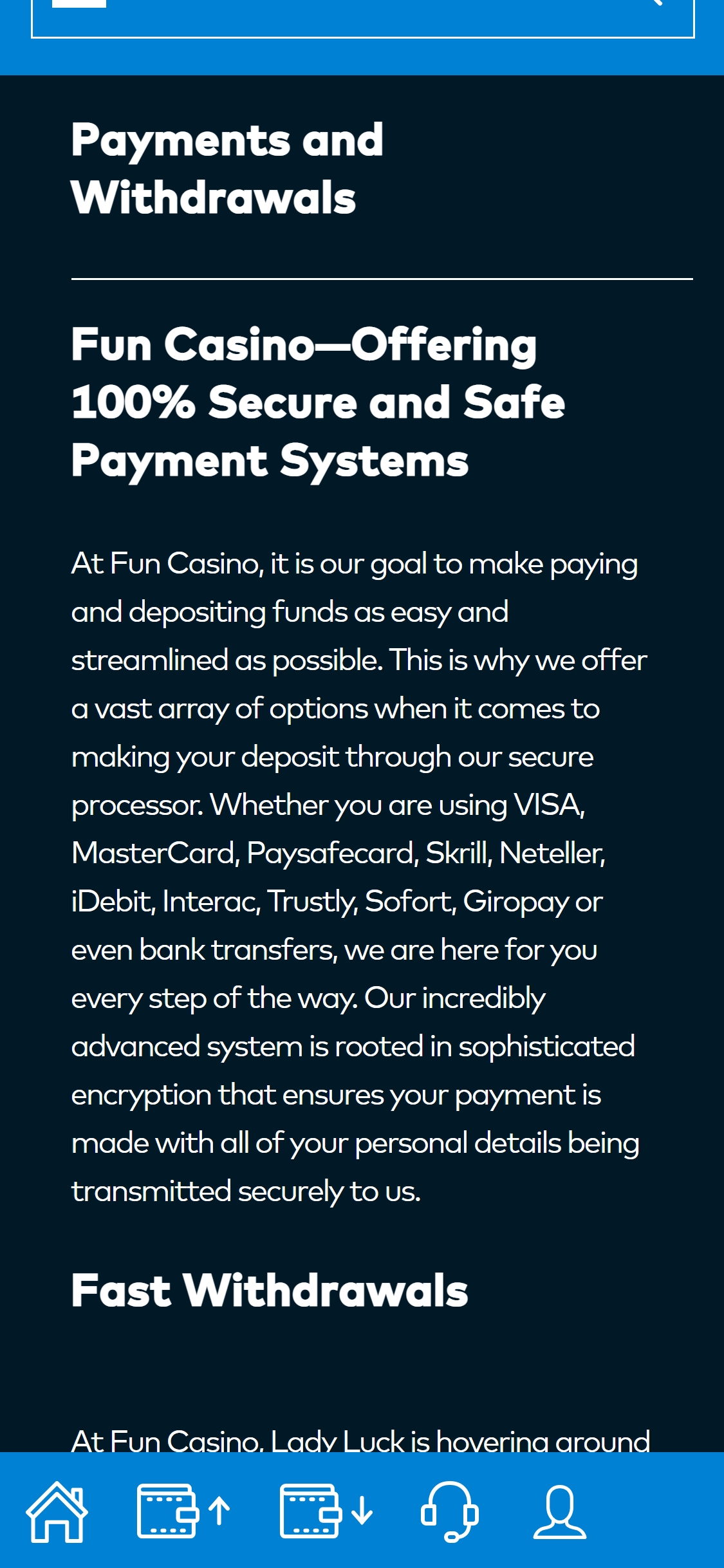 Fun Casino Mobile Payment Methods Review