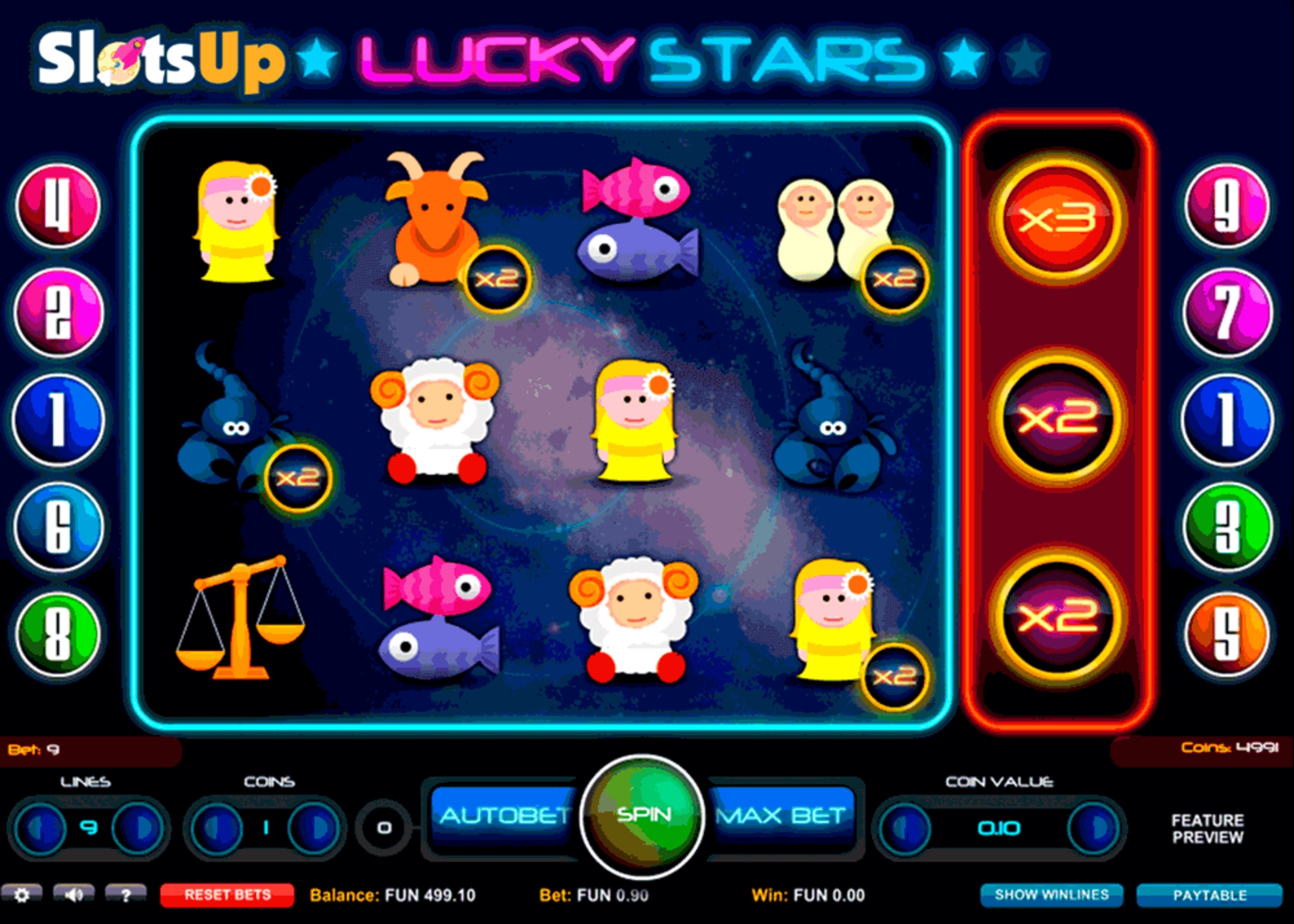 The Lucky Stars (1X2gaming) Online Slot Demo Game by 1x2 Gaming