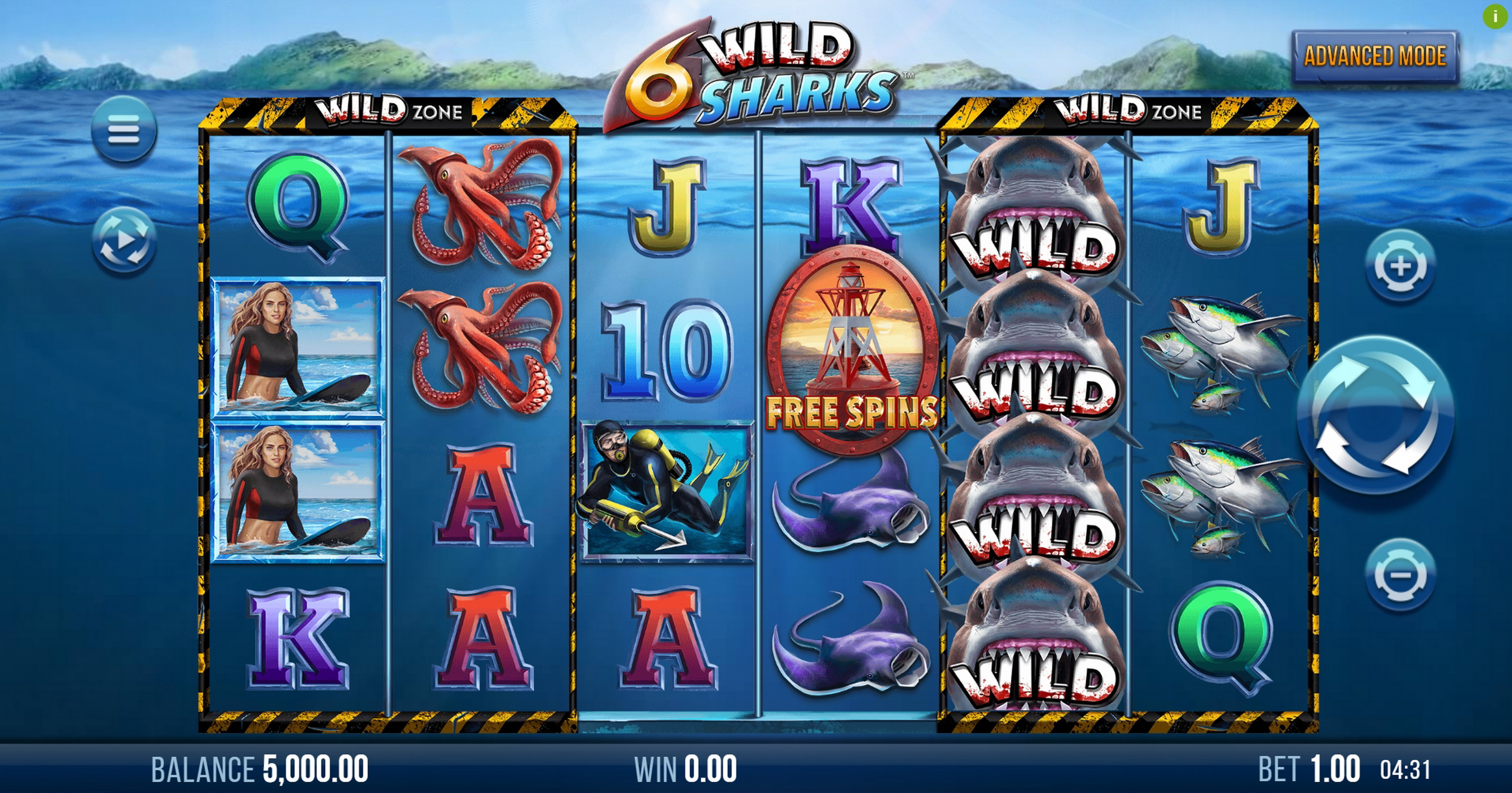 Reels in 6 Wild Sharks Slot Game by 4ThePlayer