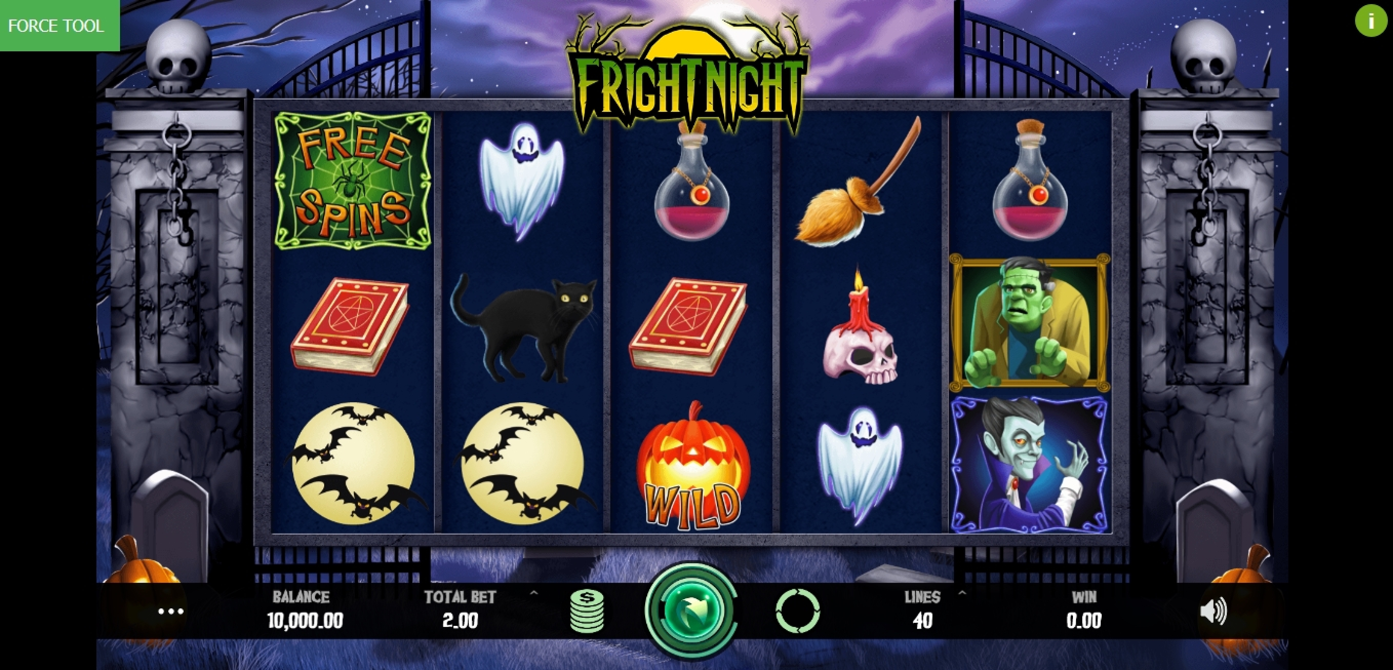 Reels in Fright Night Slot Game by Caleta Gaming