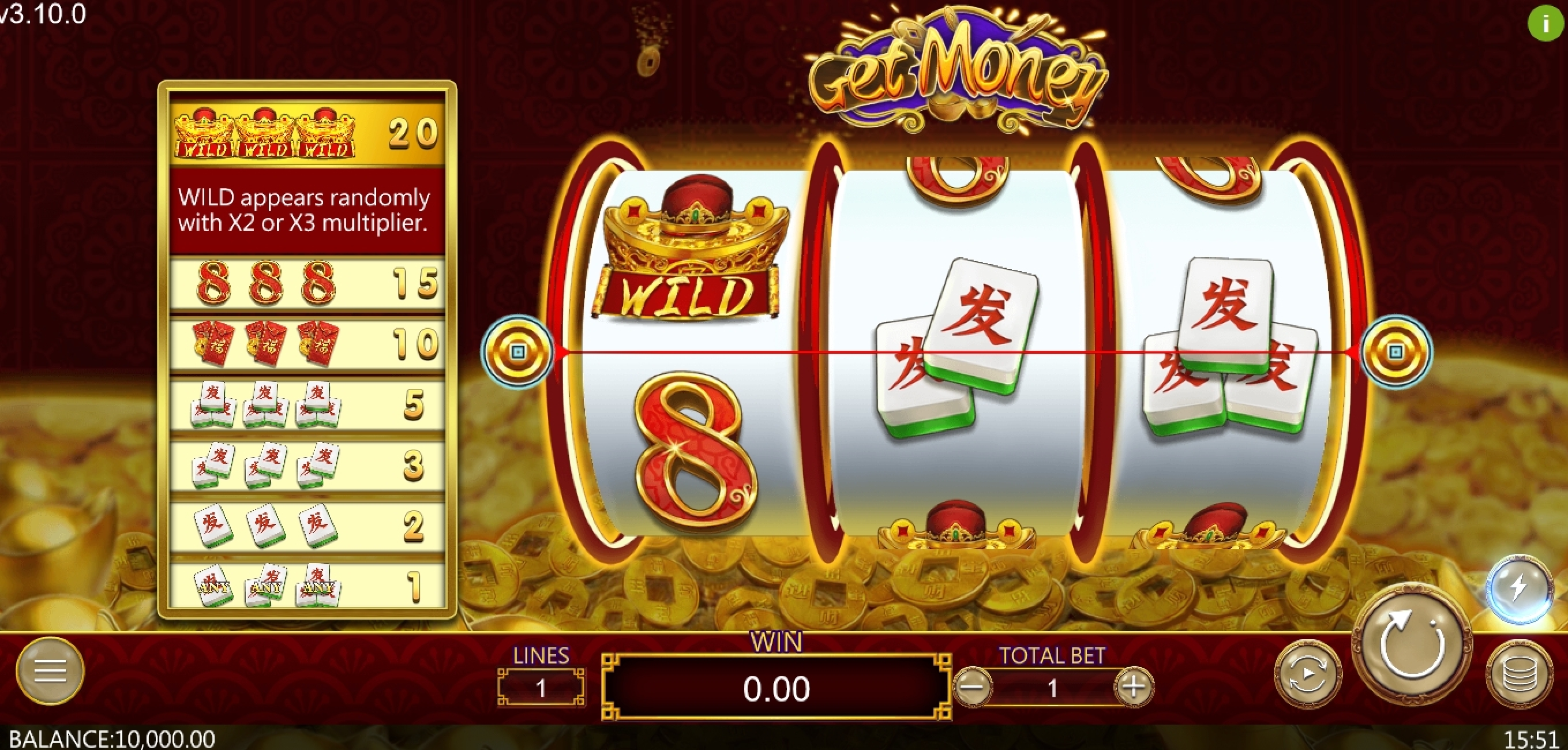 Reels in Get Money Slot Game by Dragoon Soft