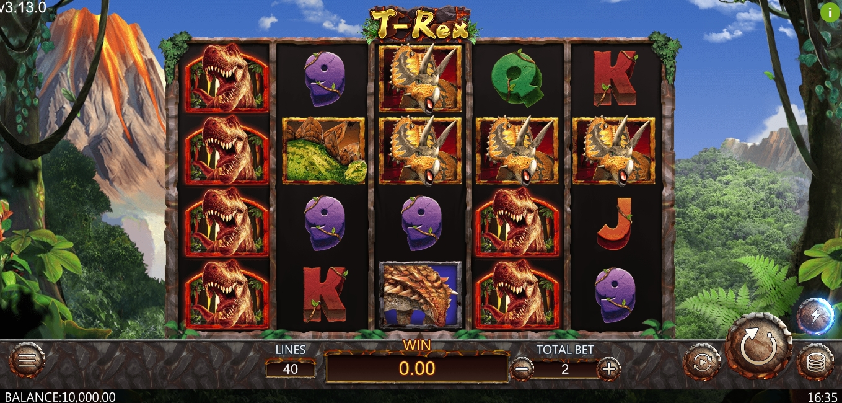 Reels in T-Rex Slot Game by Dragoon Soft