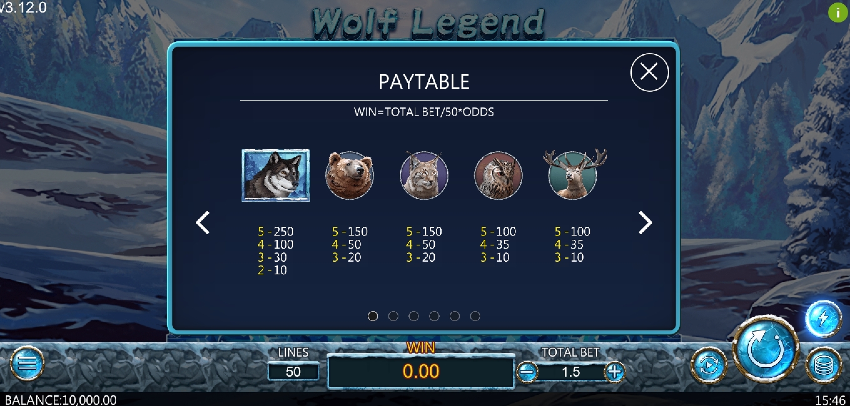 Info of Wolf Legend Slot Game by Dragoon Soft