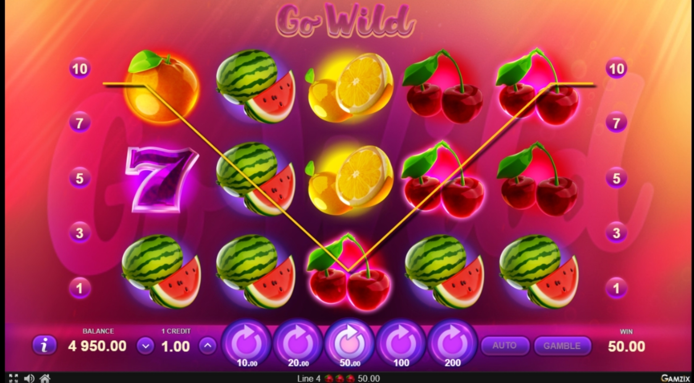 Win Money in Go Wild Free Slot Game by Gamzix