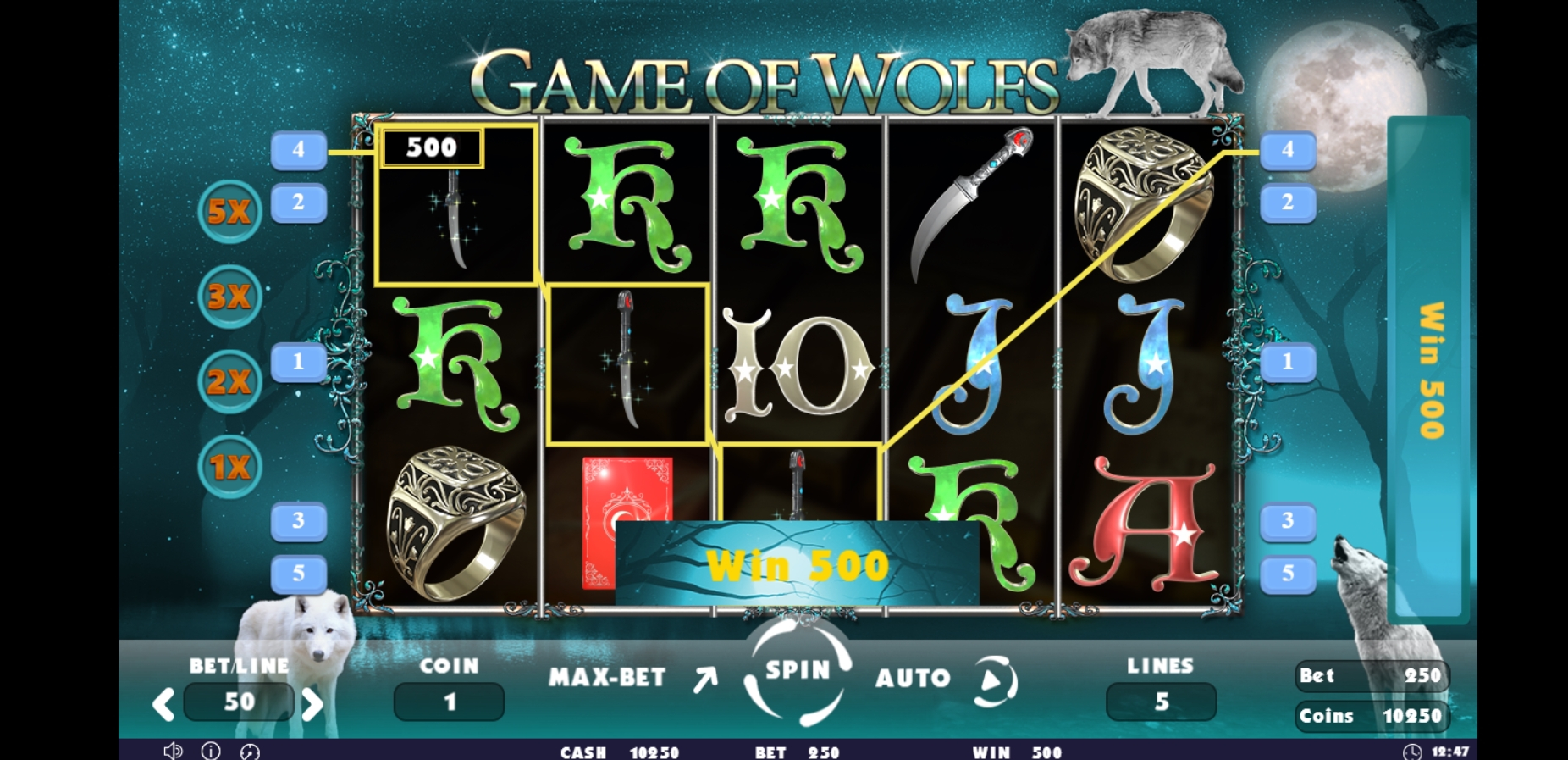 Win Money in Game of Wolfs Free Slot Game by Others