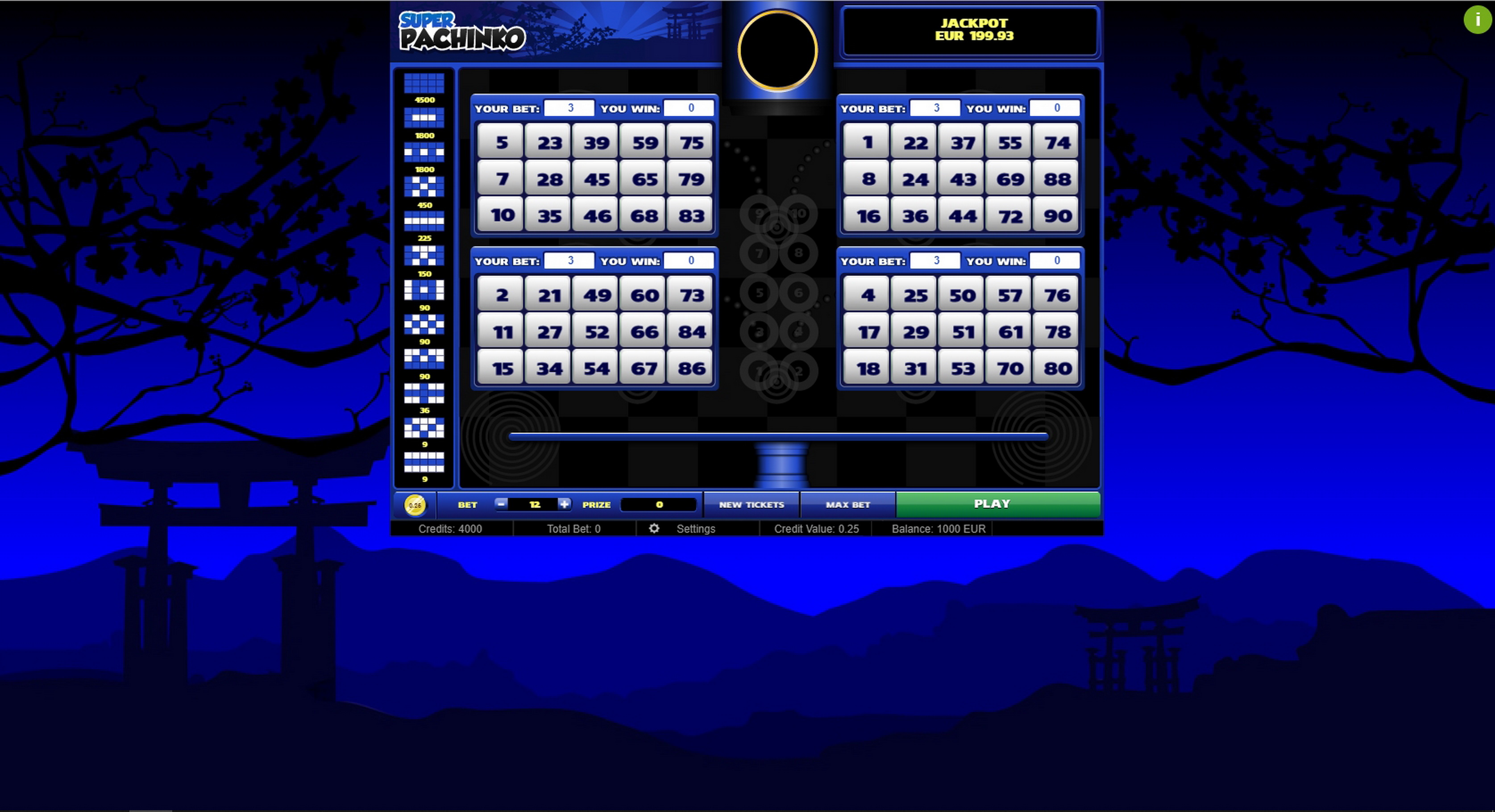 Reels in Super Pachinko Slot Game by Salsa Technology