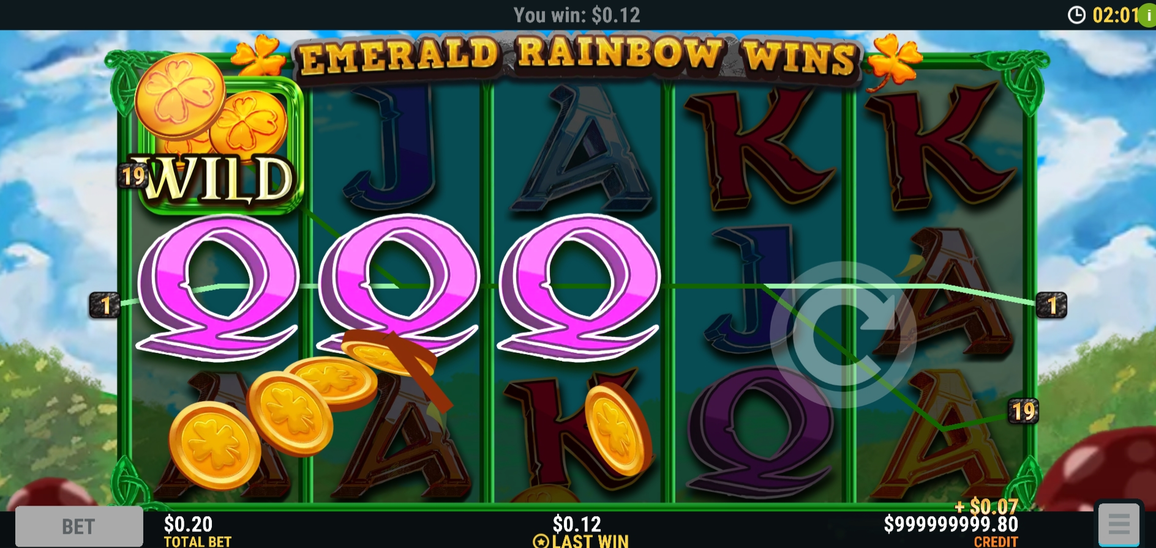 Win Money in Emerald Rainbow Wins Free Slot Game by Slot Factory
