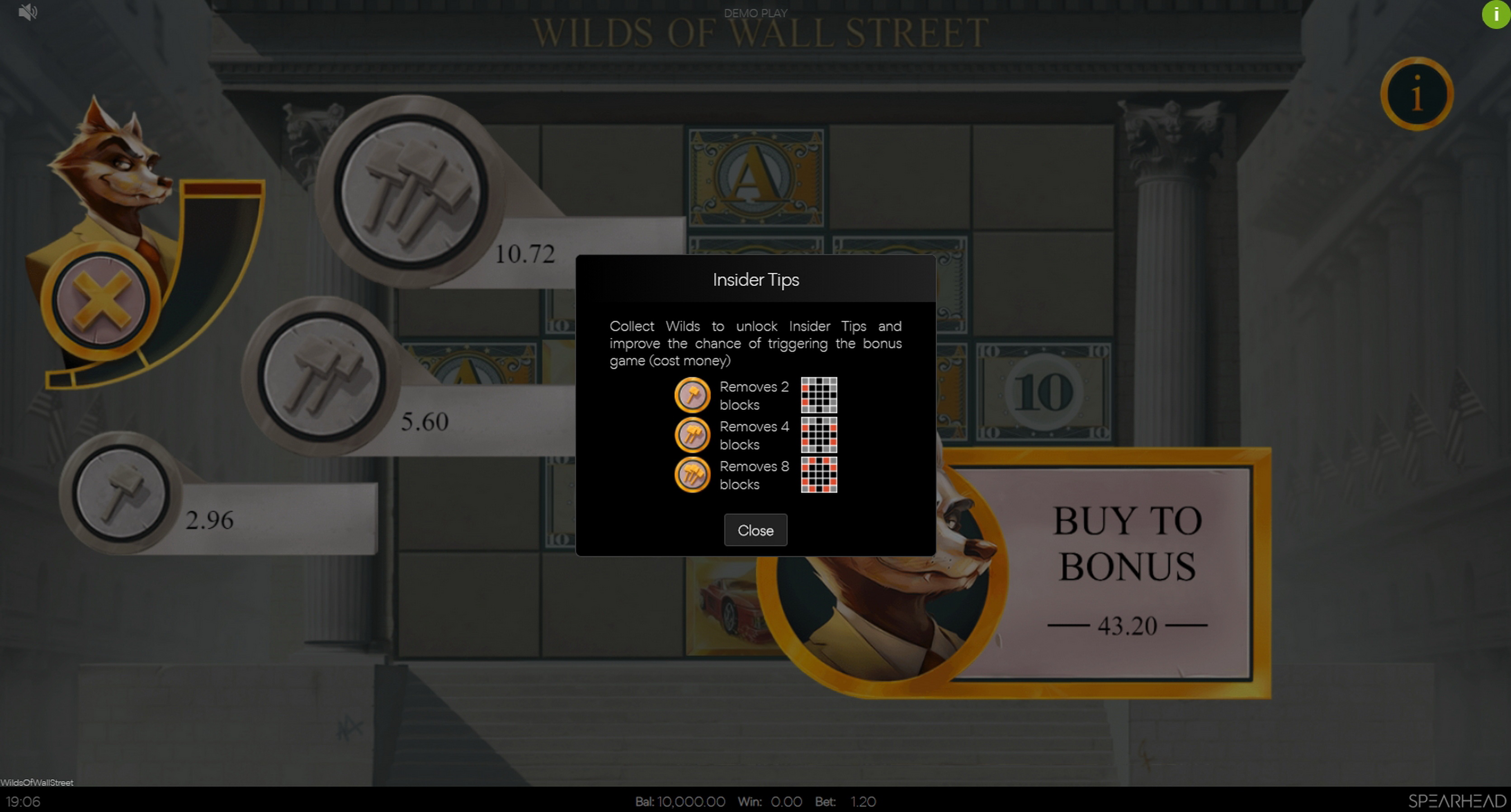 Info of Wilds of Wall Street Slot Game by Spearhead Studios