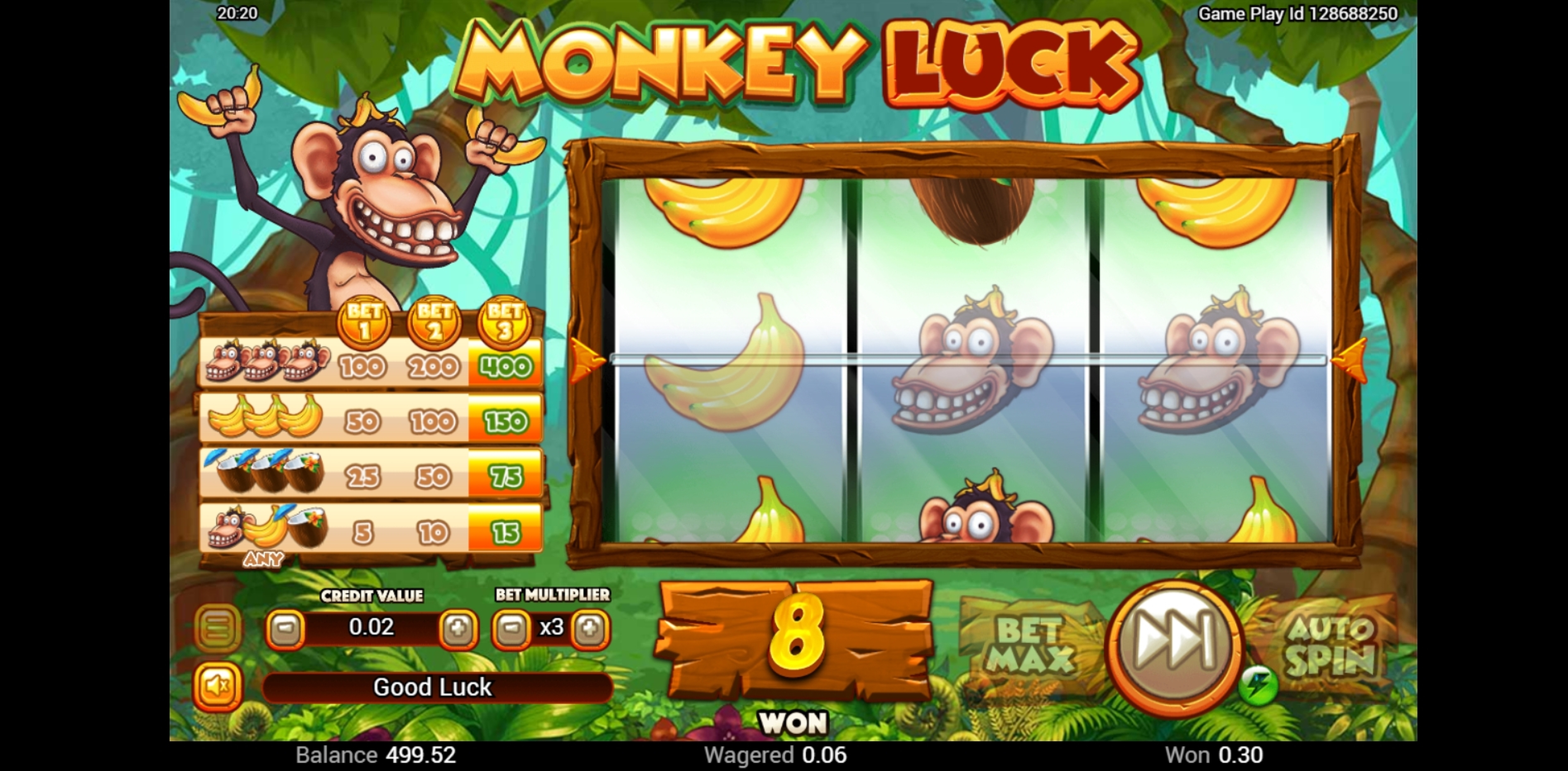 Win Money in Monkey Luck Free Slot Game by Swintt