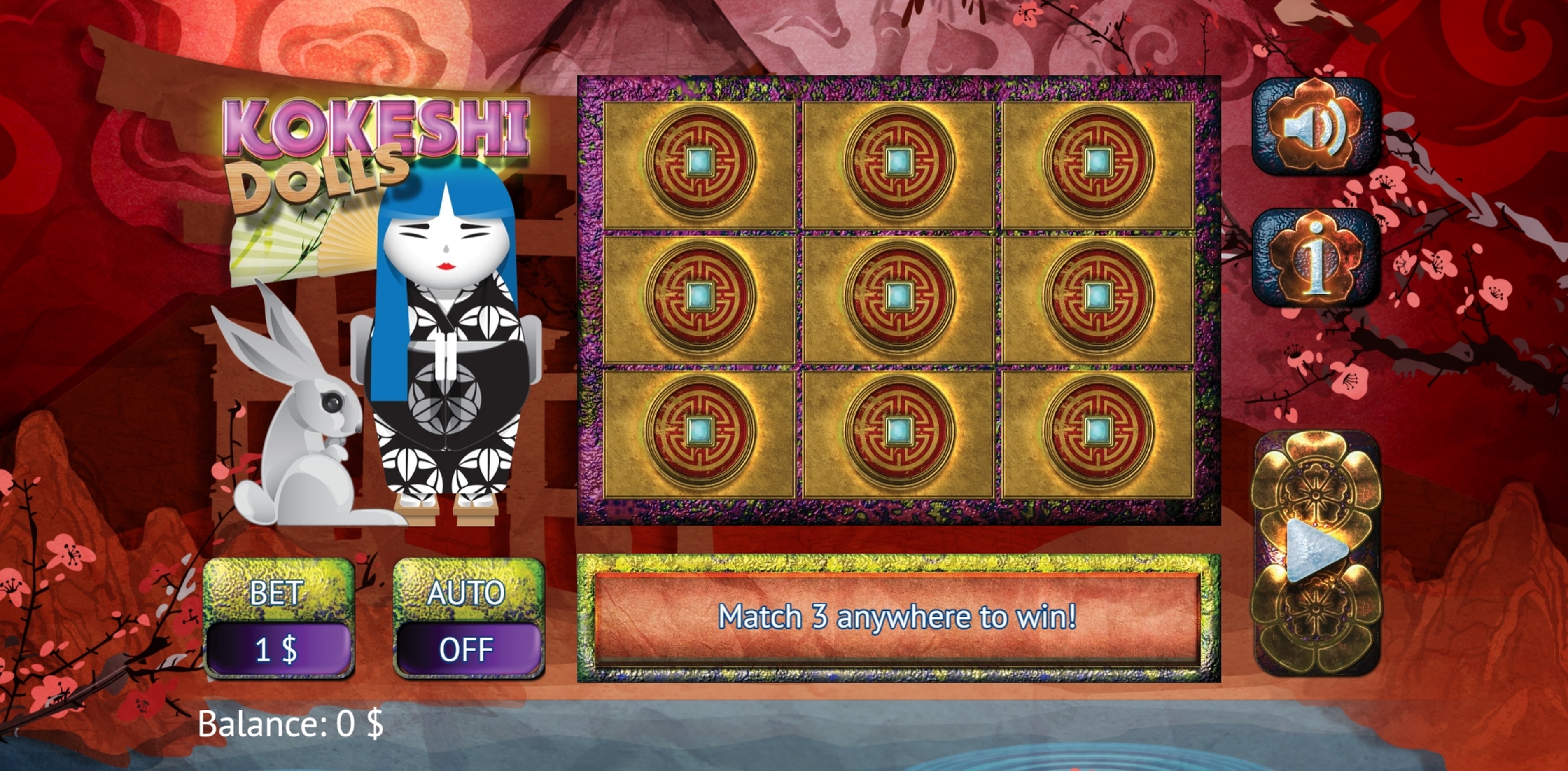 Reels in Kokeshi Dolls Slot Game by Vermantia