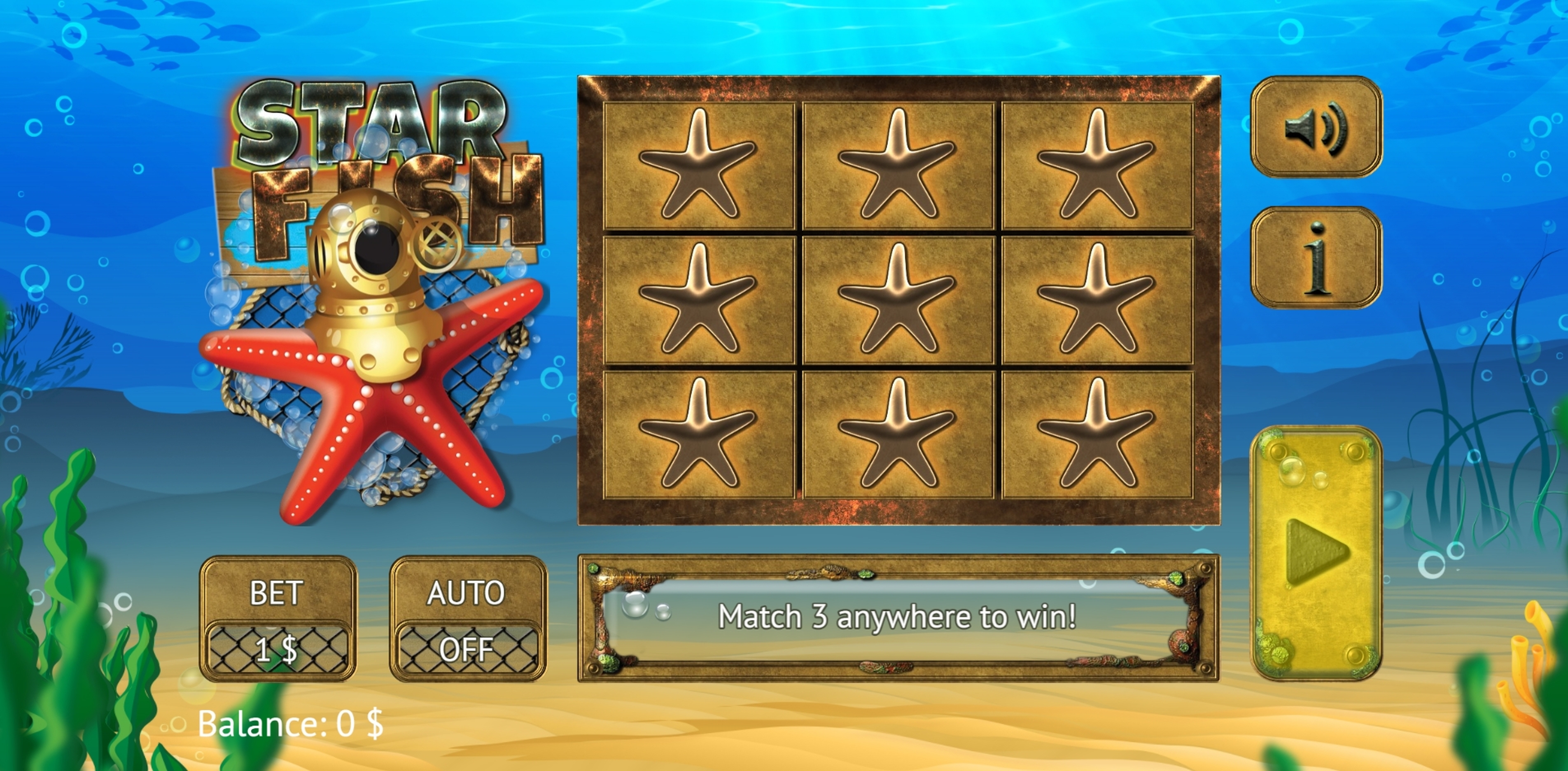 Reels in Star Fish Slot Game by Vermantia