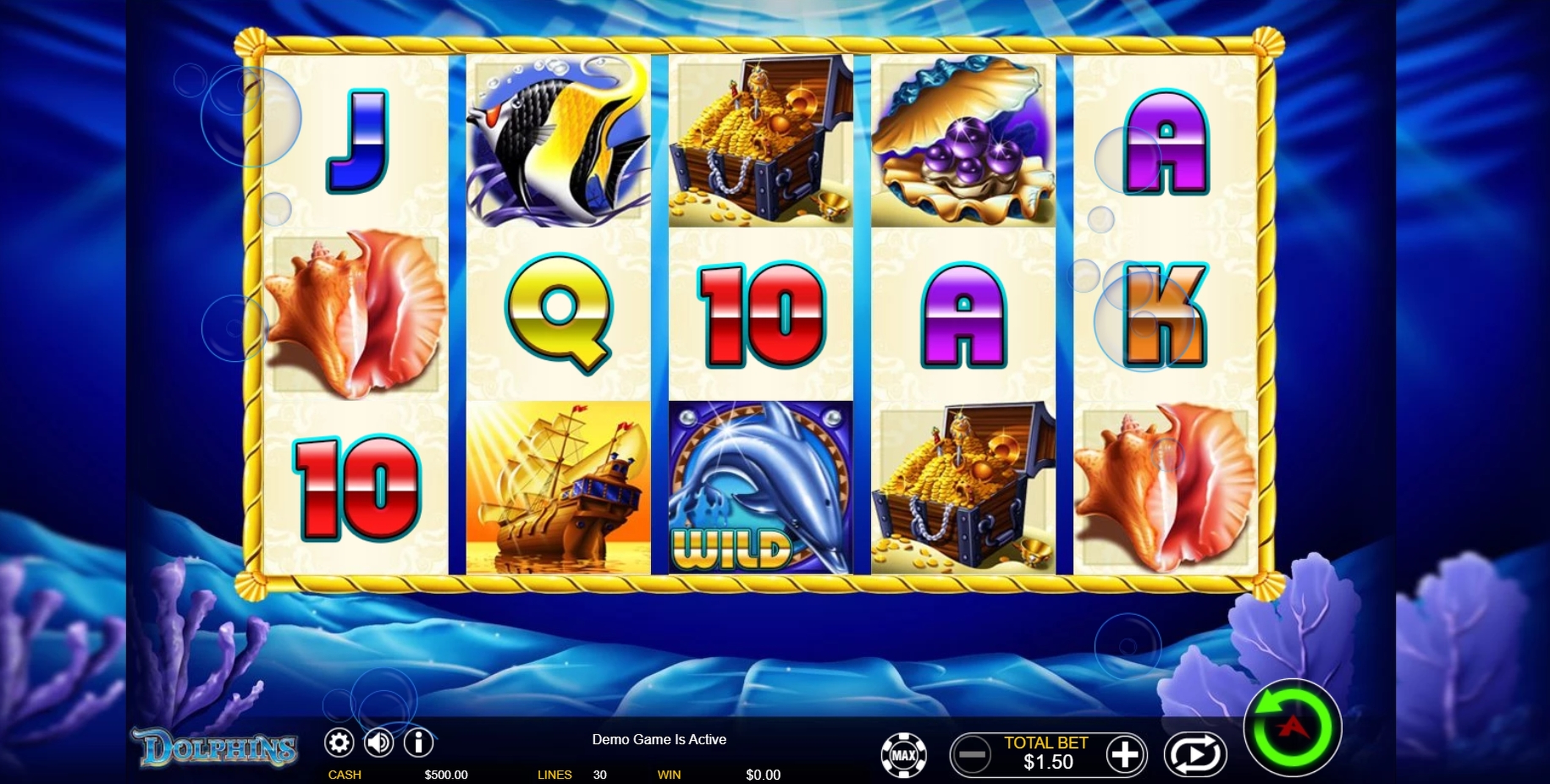 Reels in Dolphins Ainsworth Slot Game by Ainsworth Gaming Technology