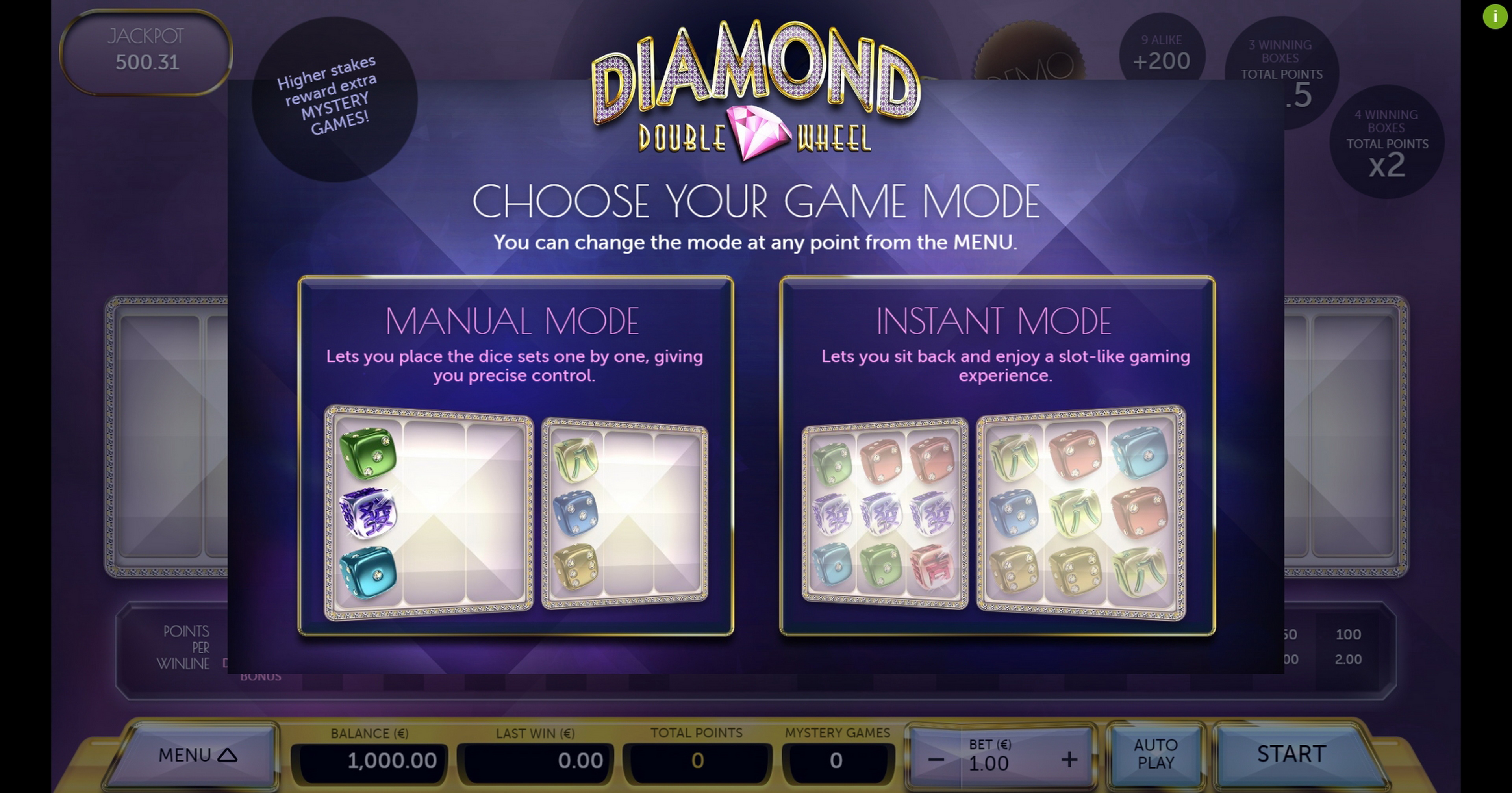 Play Diamond Double Wheel Free Casino Slot Game by Air Dice