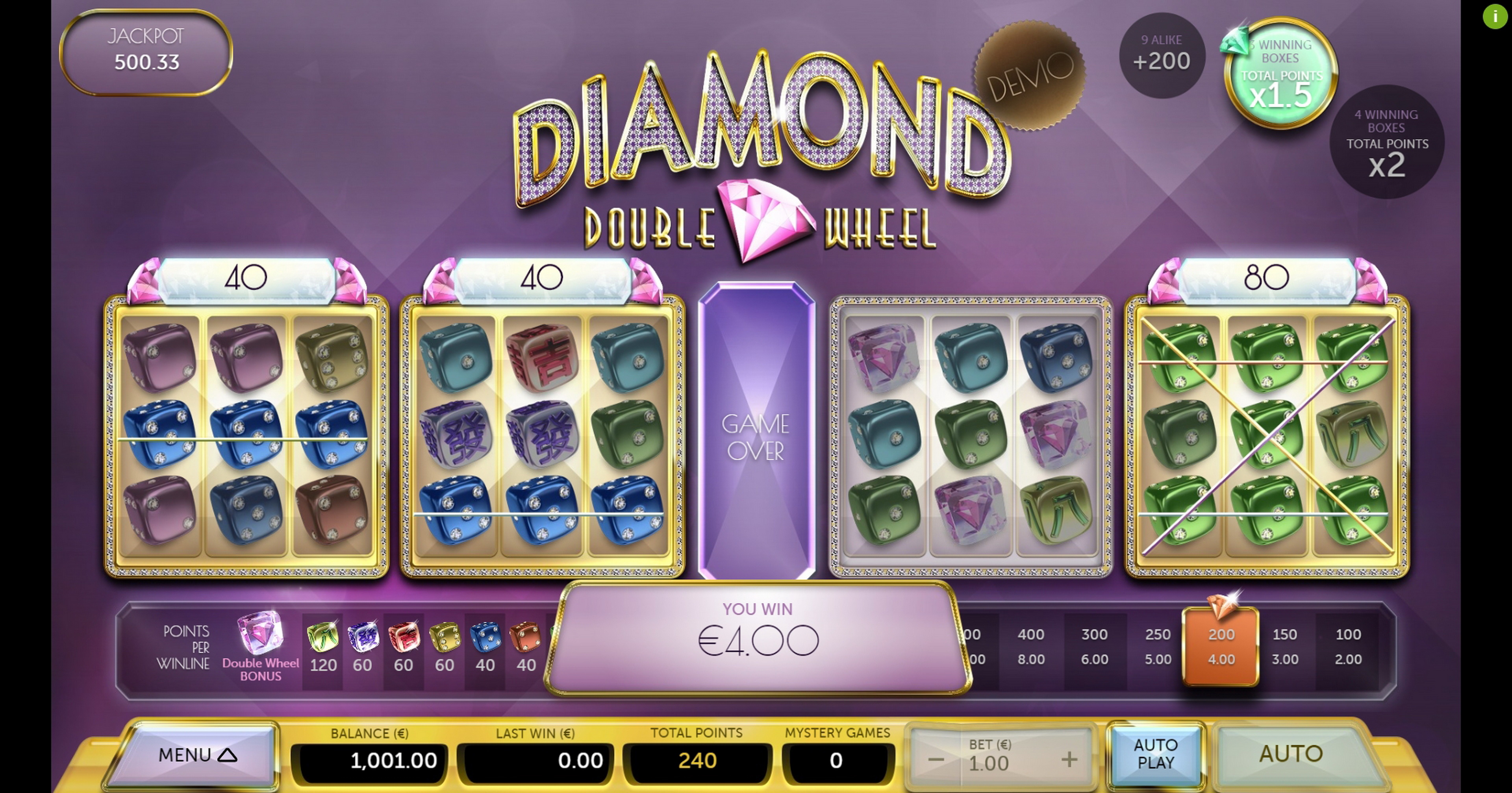 Win Money in Diamond Double Wheel Free Slot Game by Air Dice