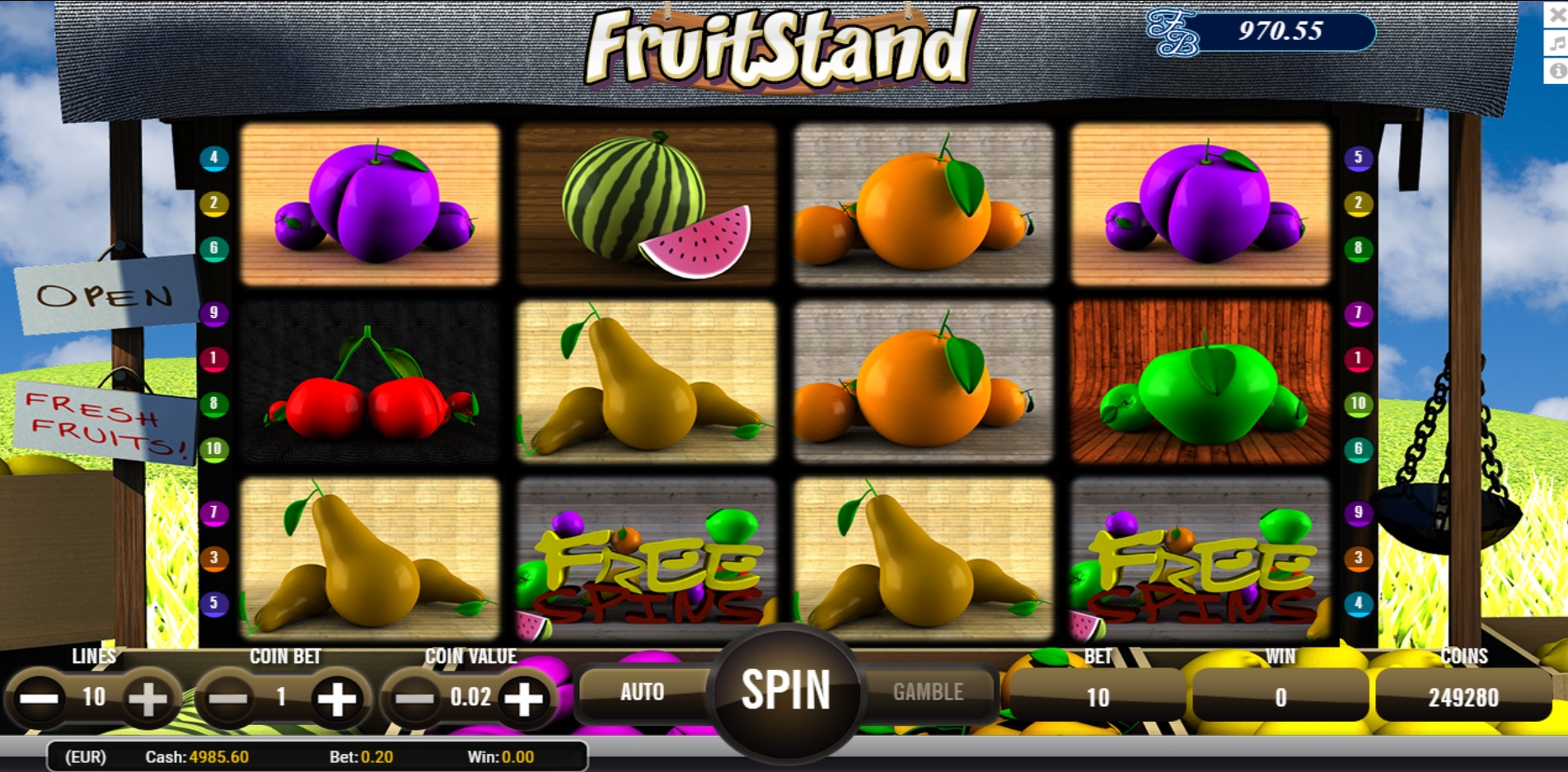 Reels in Fruit Stand Slot Game by AlteaGaming