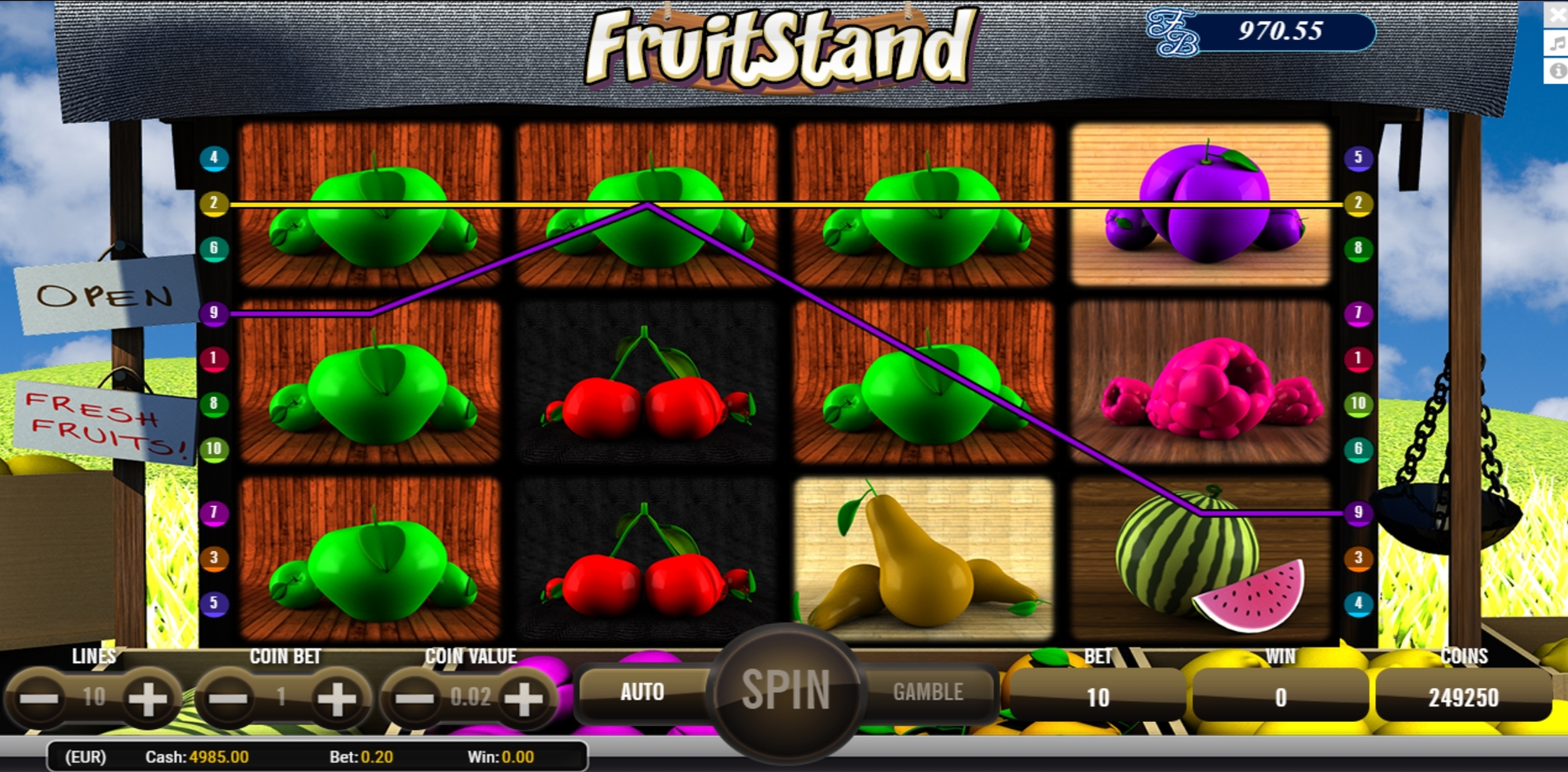 Win Money in Fruit Stand Free Slot Game by AlteaGaming