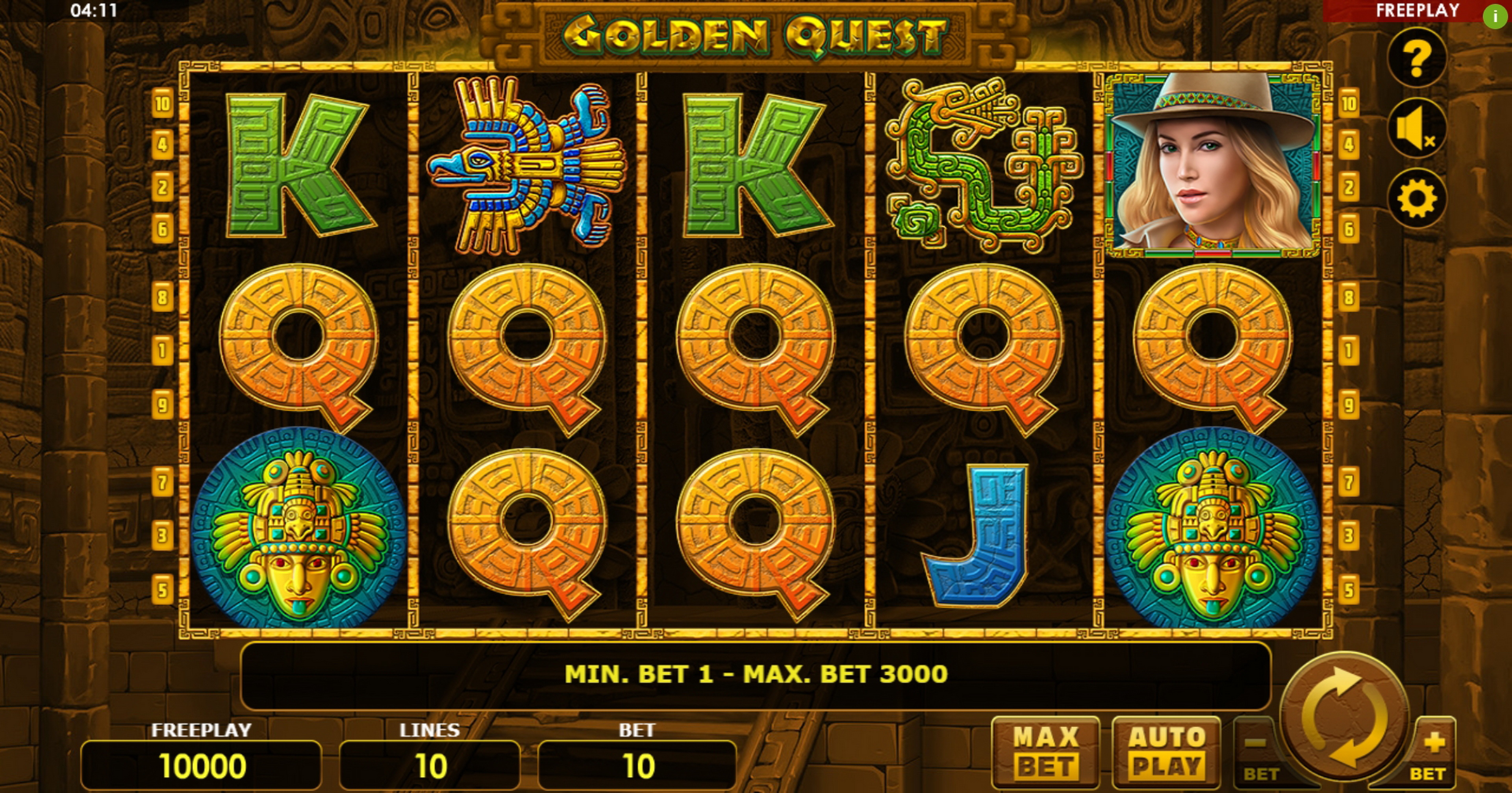 Reels in Golden Quest Slot Game by Amatic Industries