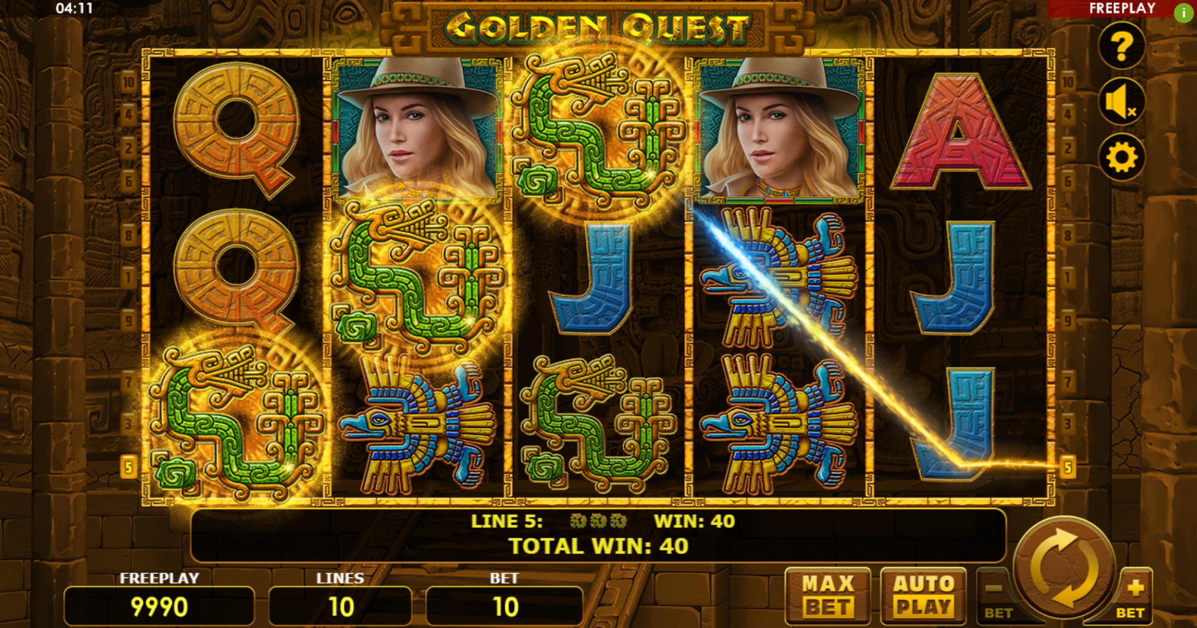 Win Money in Golden Quest Free Slot Game by Amatic Industries