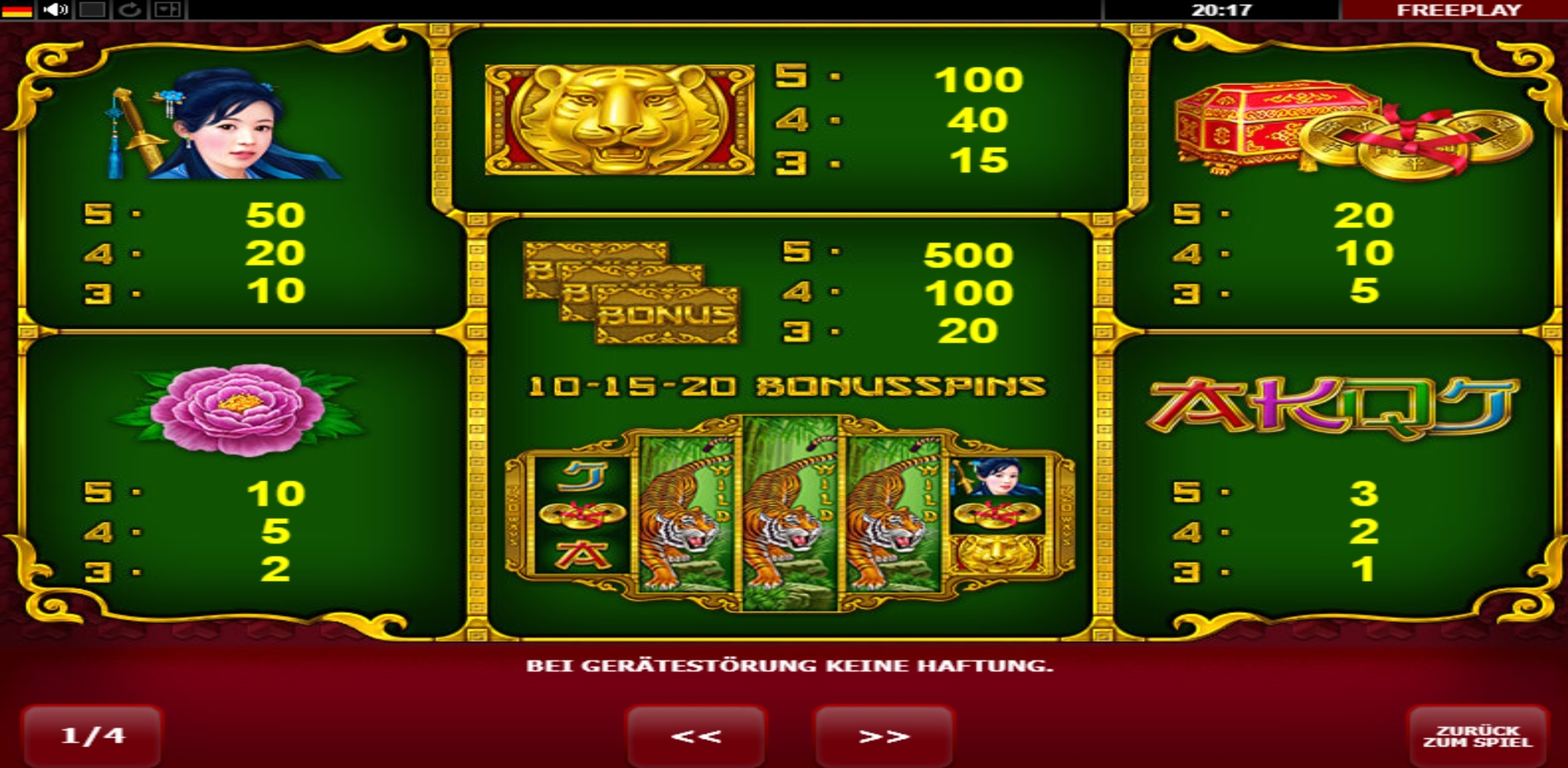 Info of Grand Tiger Slot Game by Amatic Industries