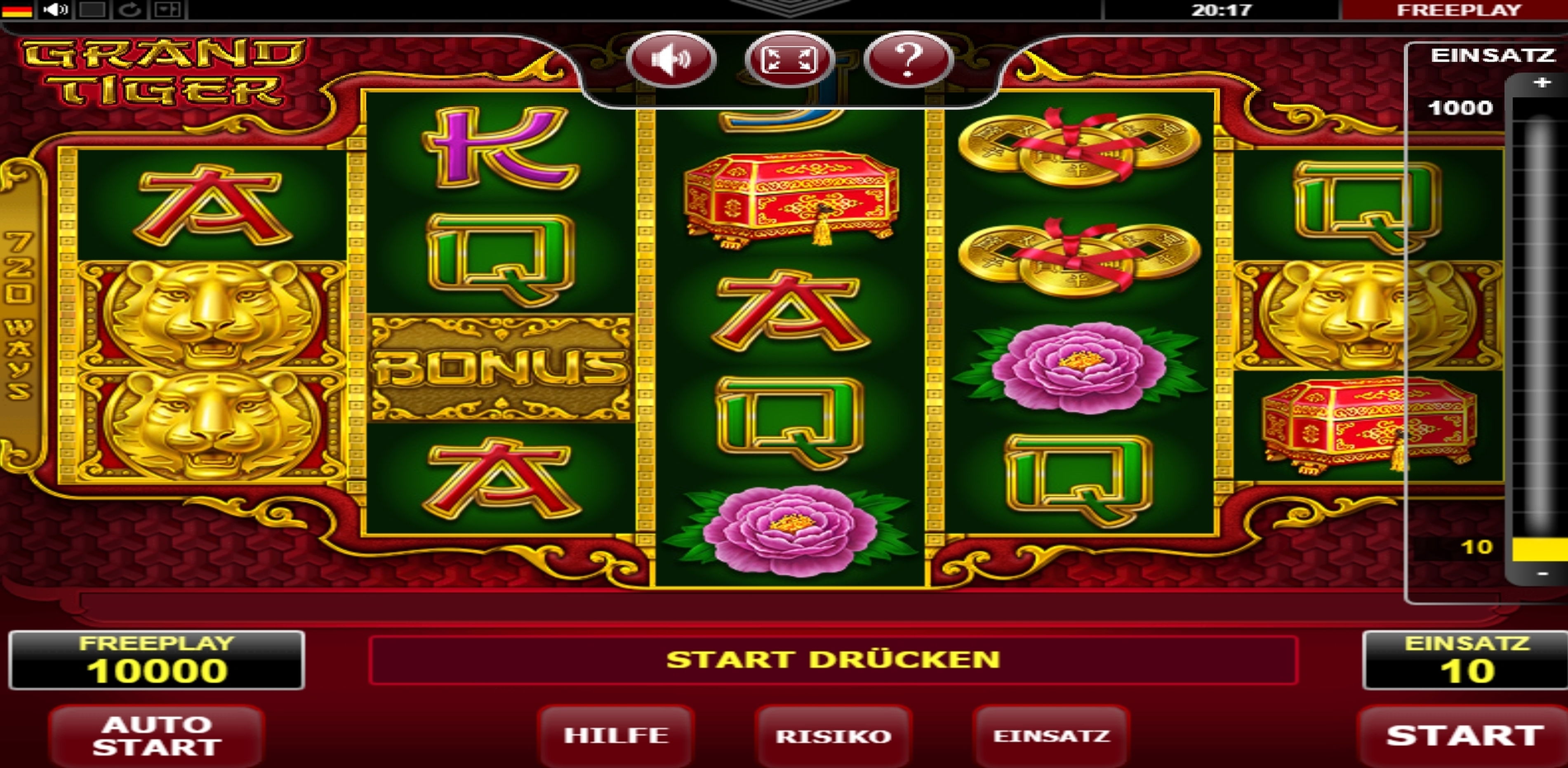 Reels in Grand Tiger Slot Game by Amatic Industries