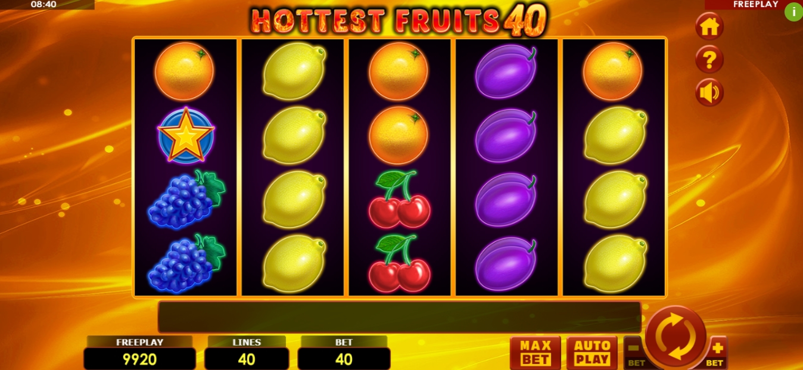 Reels in Hottest Fruits 40 Slot Game by Amatic Industries