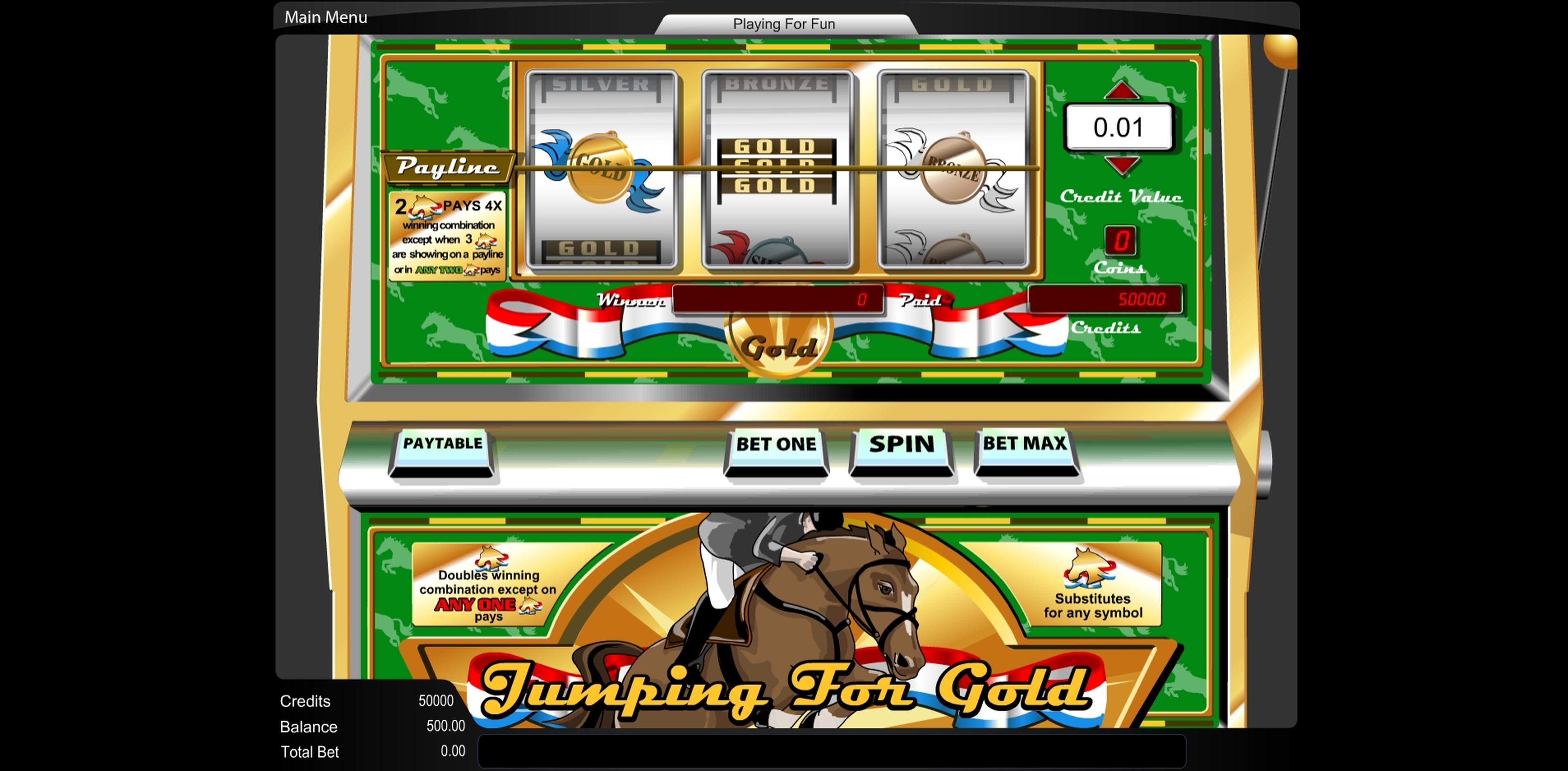 Reels in Jumping for Gold Slot Game by Amaya