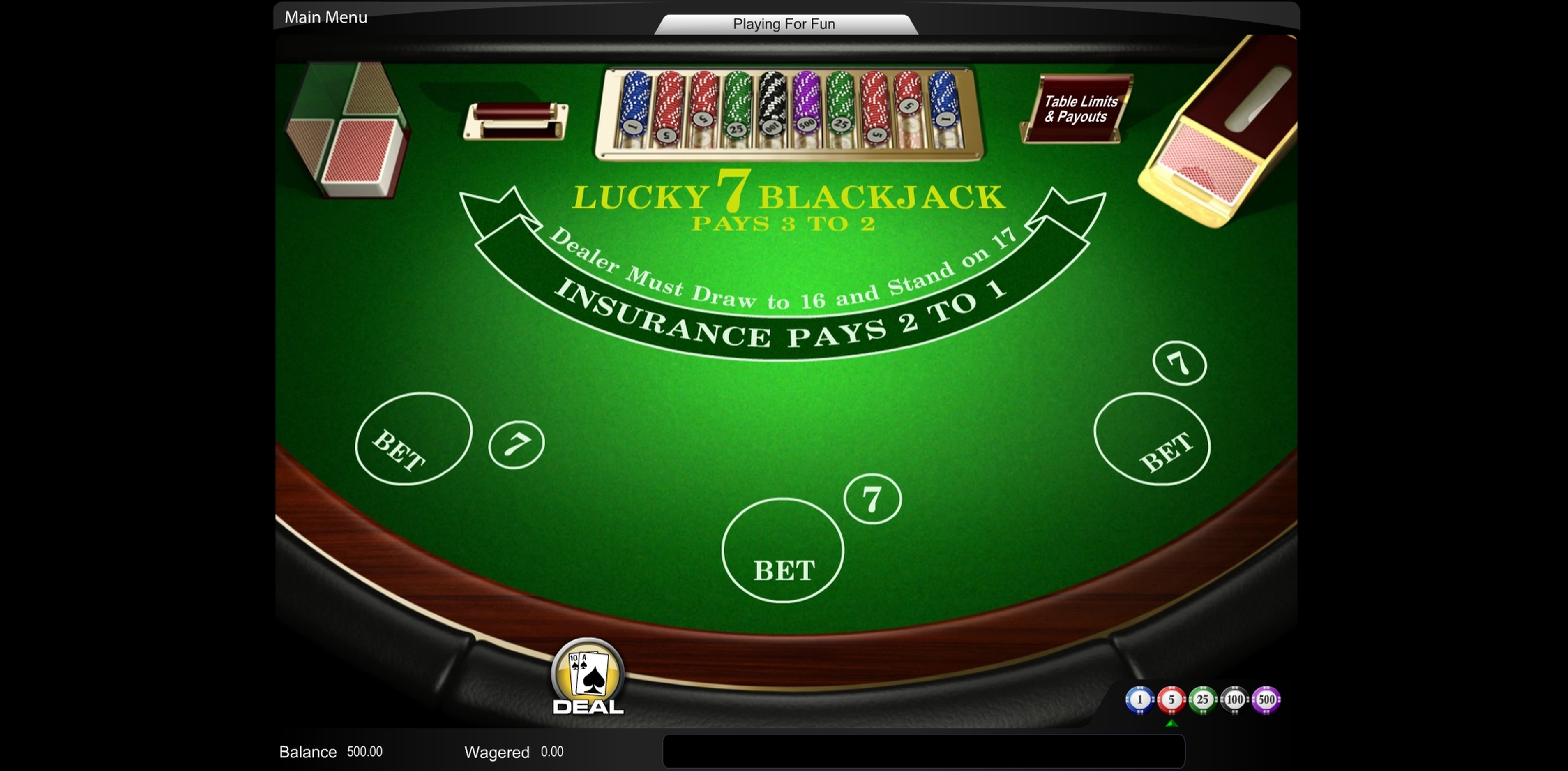Reels in Lucky 7 Blackjack Slot Game by Amaya