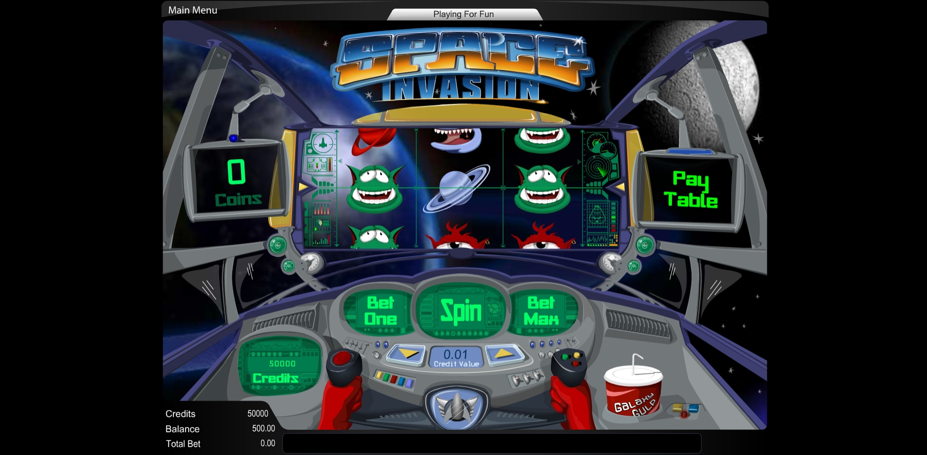 Reels in Space Invasion Slot Game by Amaya