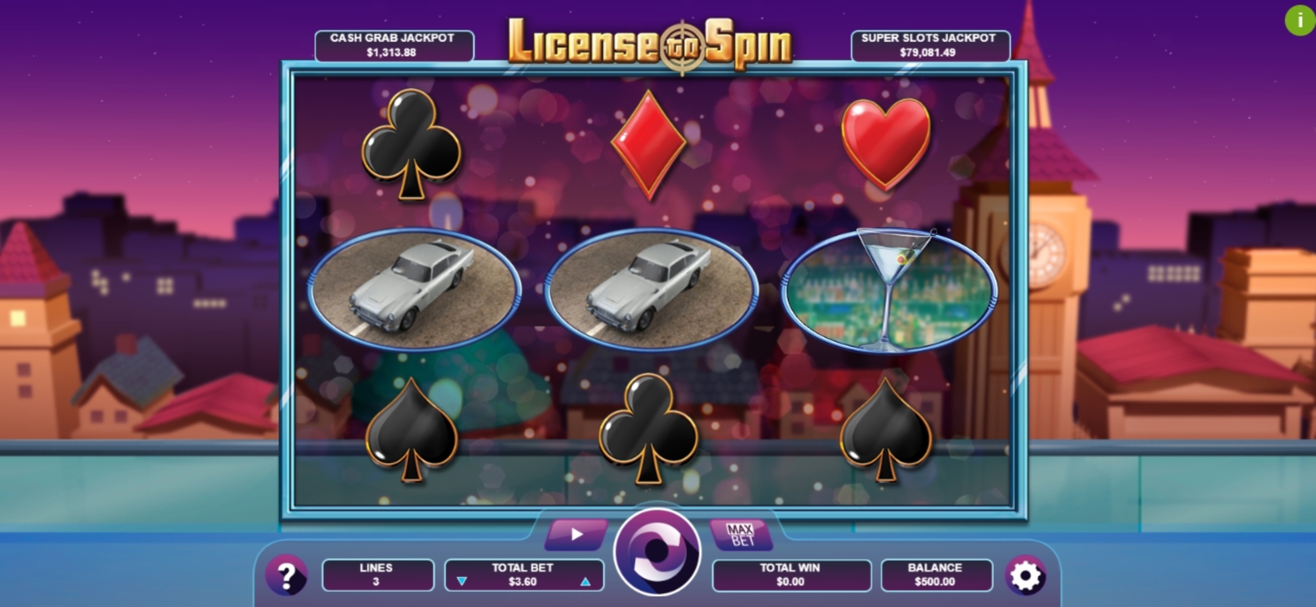 Reels in License to Spin Slot Game by Arrows Edge