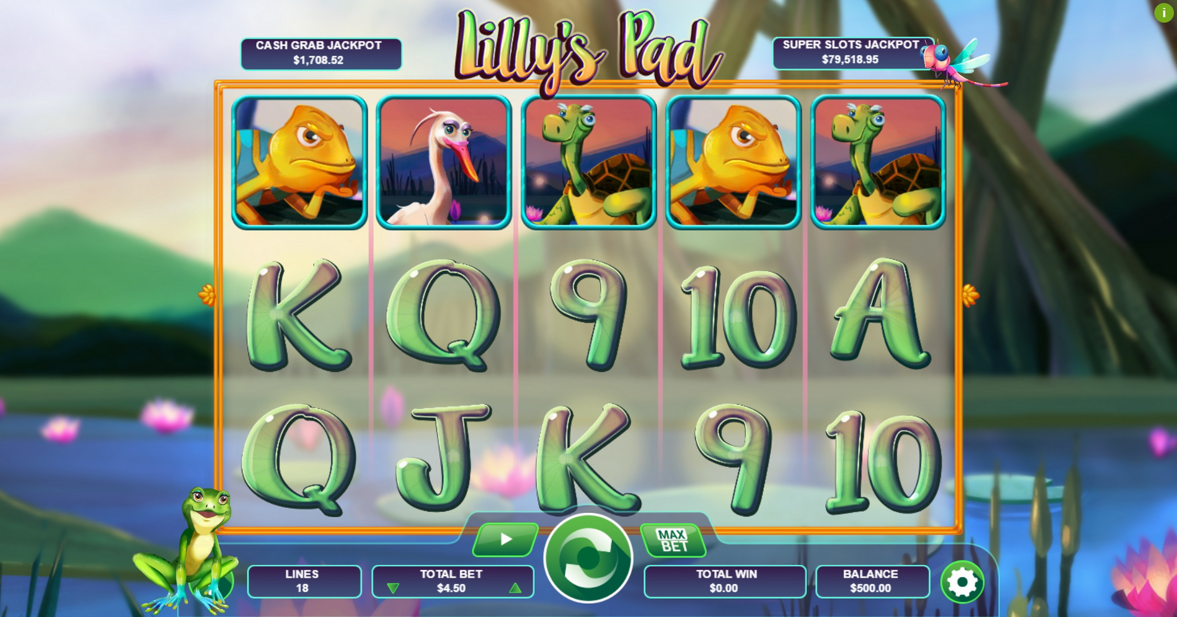 Reels in Lilly's Pad Slot Game by Arrows Edge