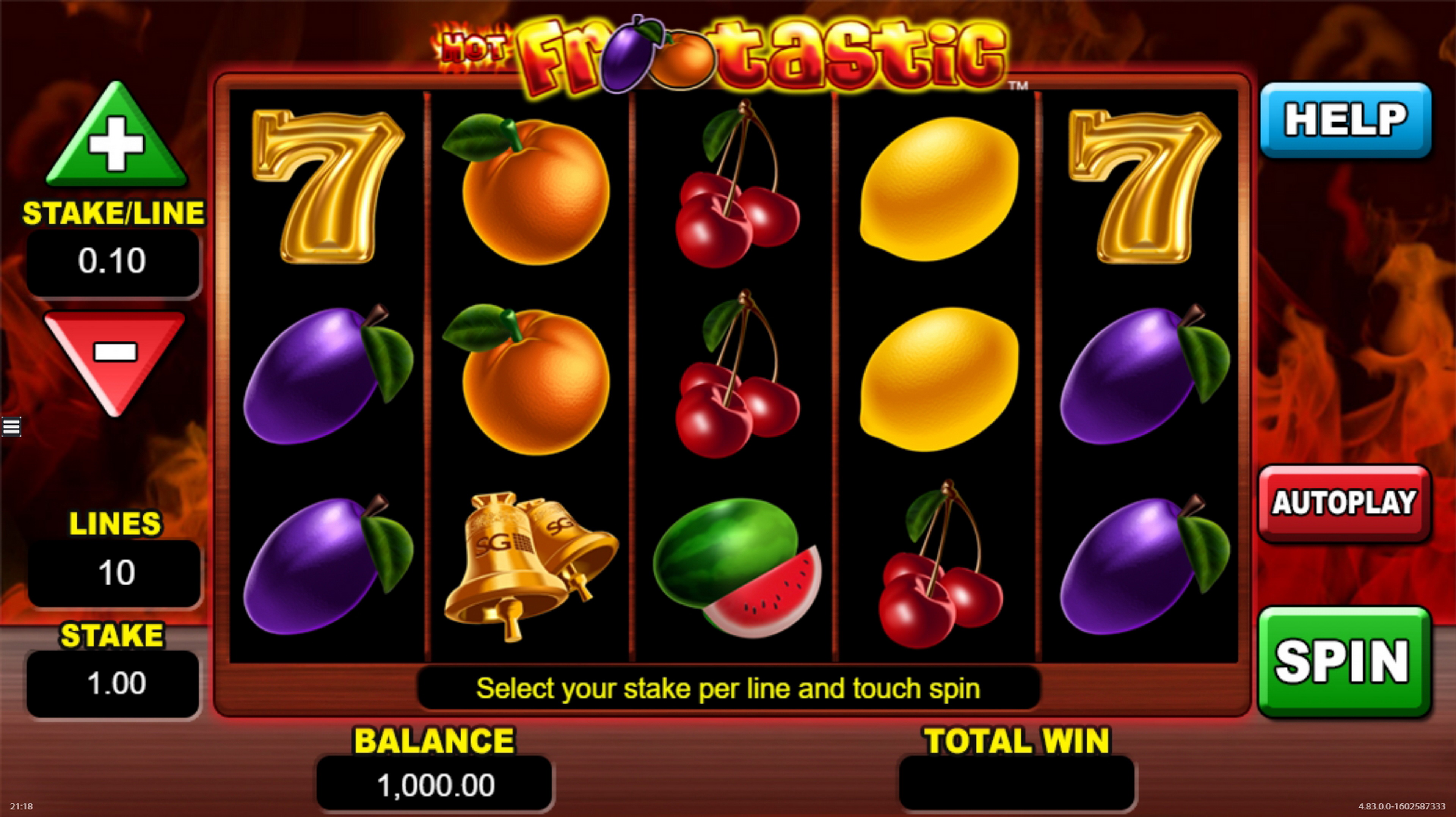 Reels in Hot Frootastic Slot Game by Barcrest Games