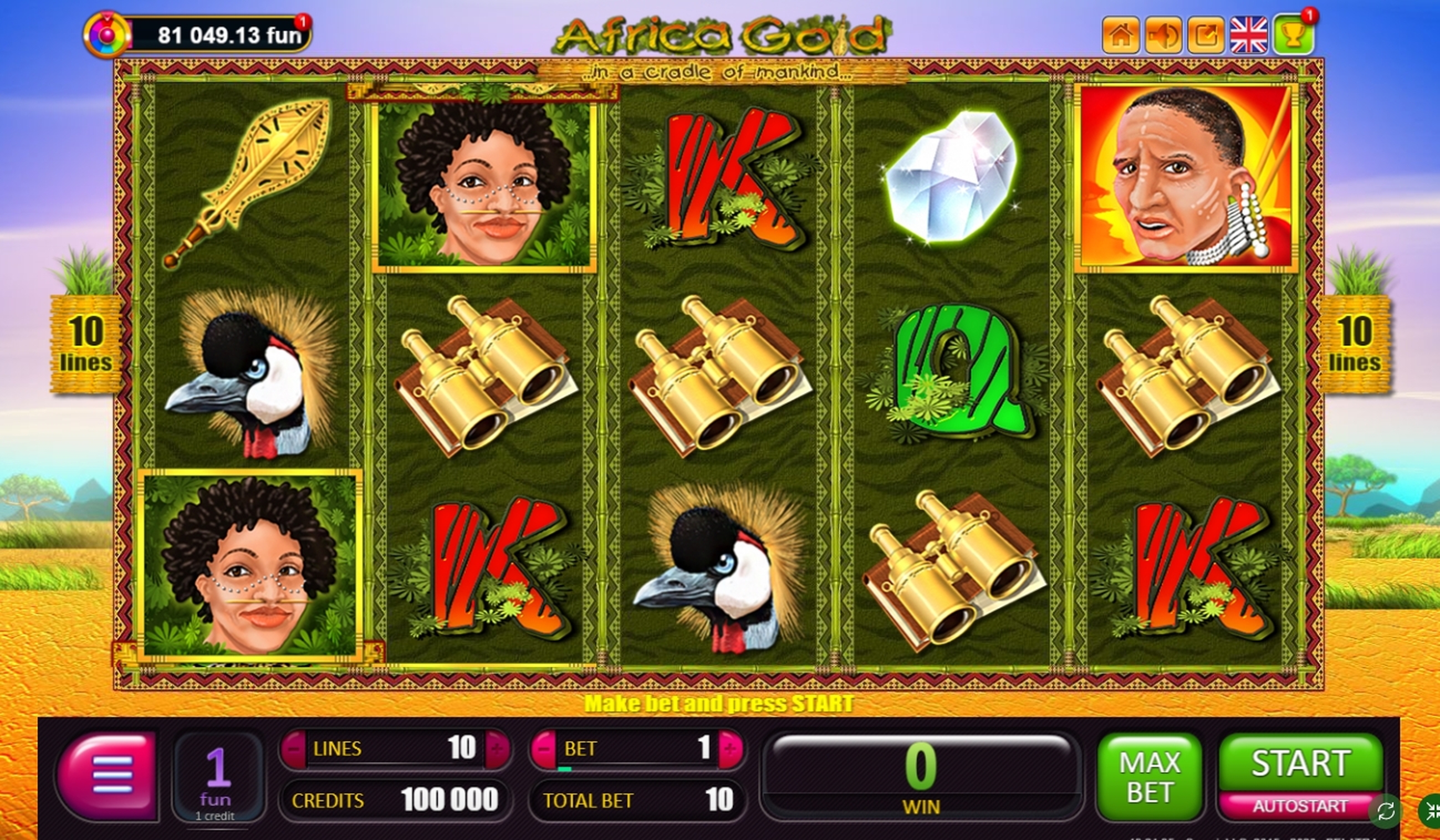 Reels in Africa Gold Slot Game by Belatra Games