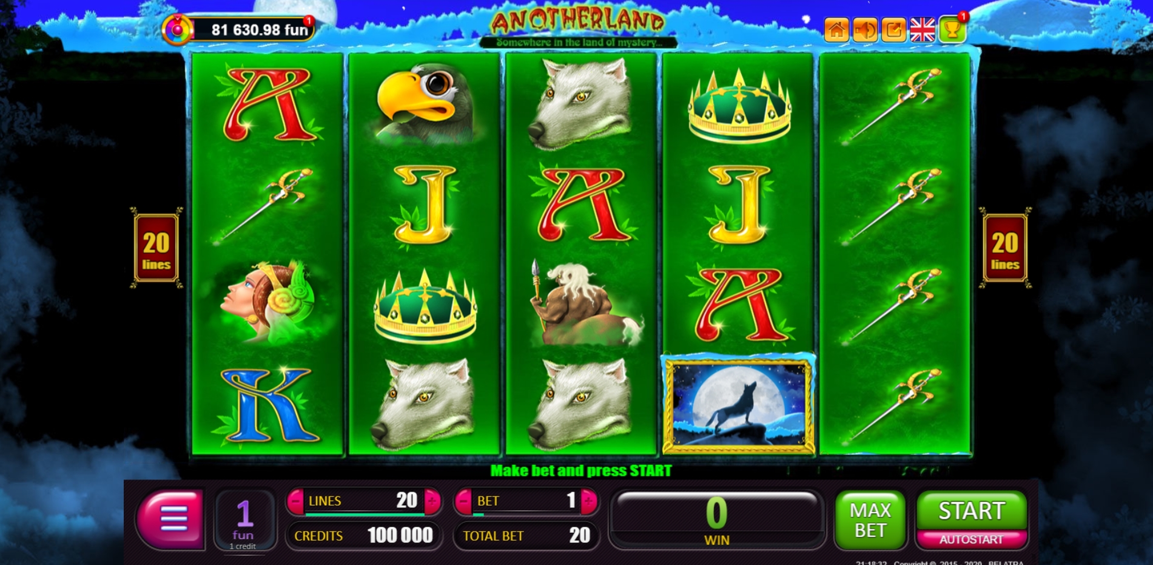 Reels in Anotherland Luxe Slot Game by Belatra Games