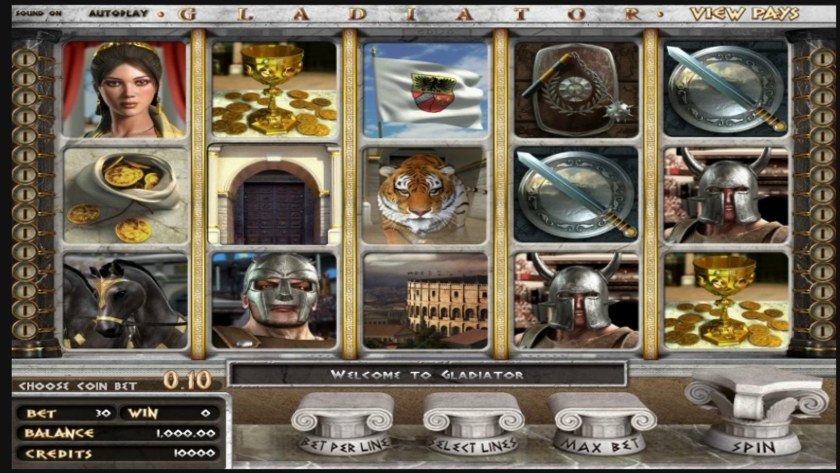 Reels in Gladiator Slot Game by Betsoft