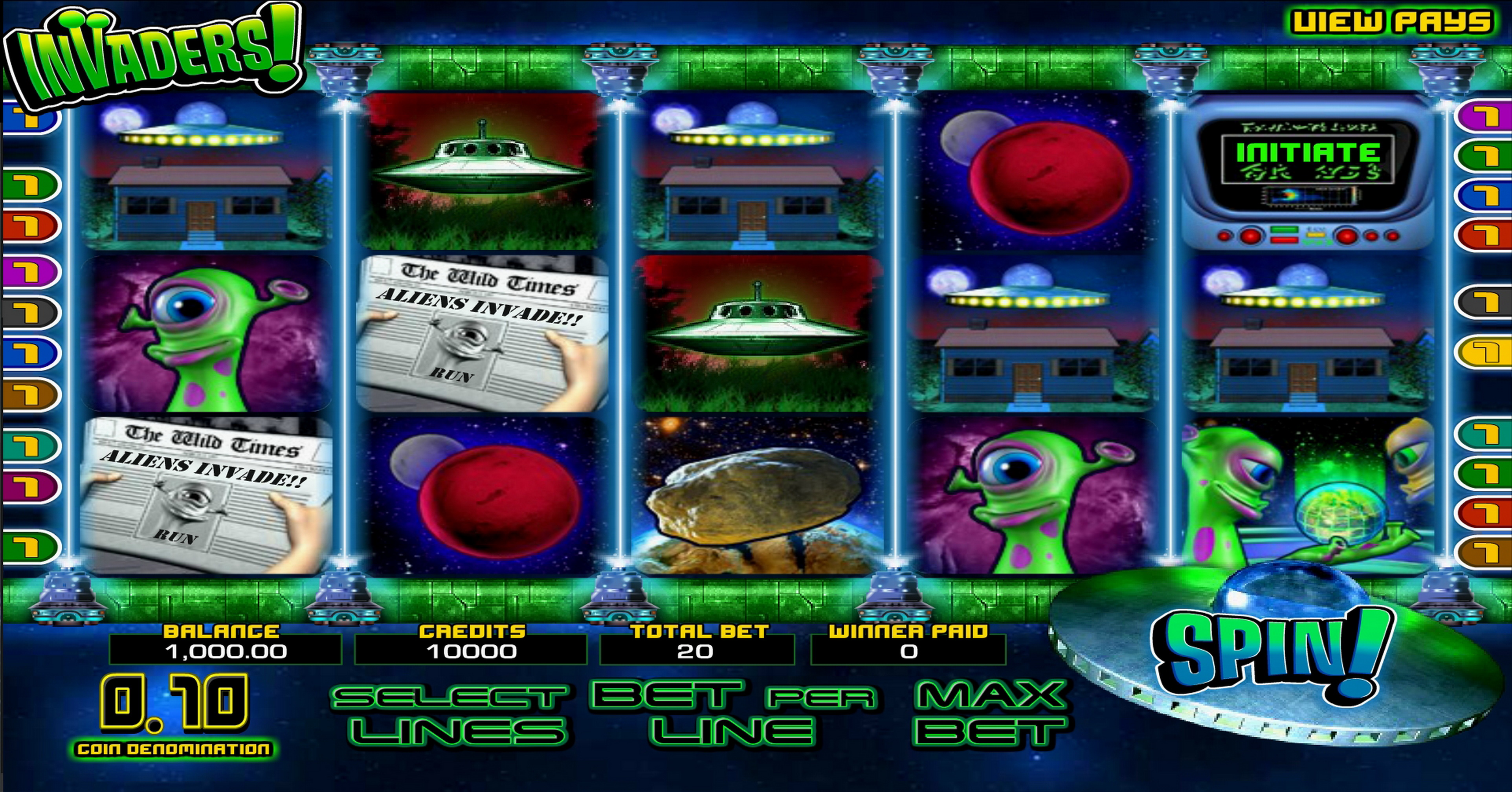 Reels in Invaders Slot Game by Betsoft