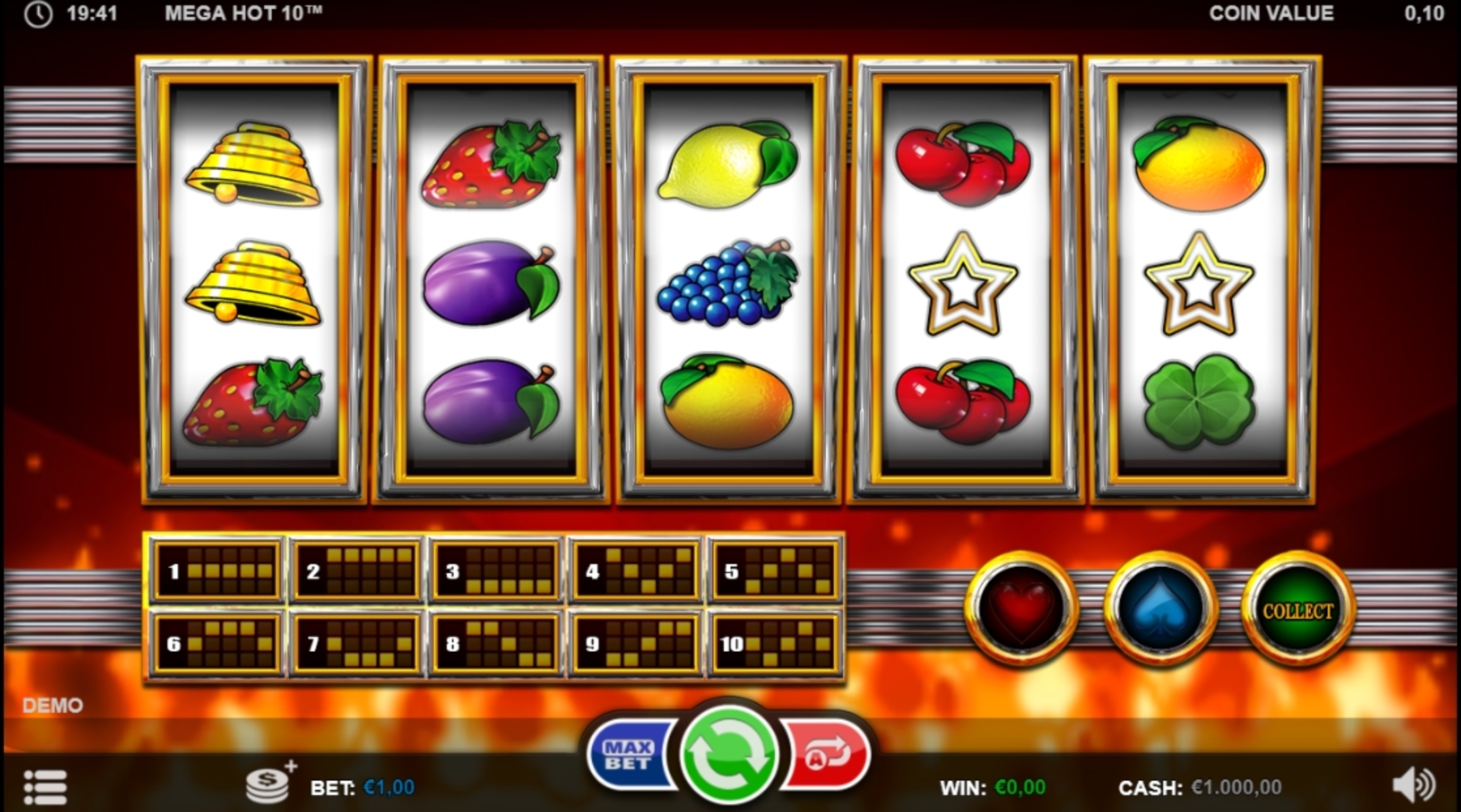 Reels in Mega Hot 10 Slot Game by Betsson Group