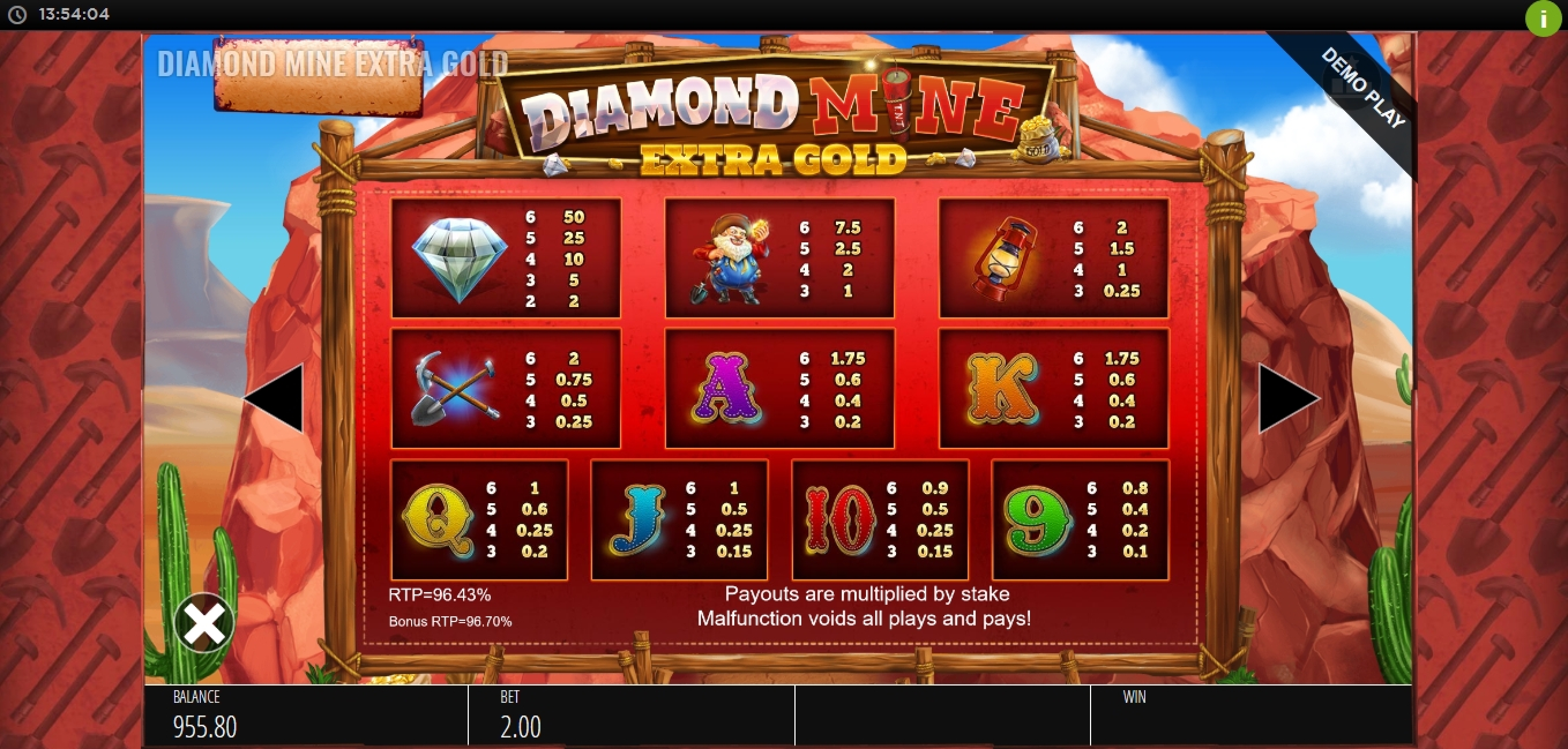 Info of Diamond Mine Extra Gold Megaways Slot Game by Blueprint Gaming
