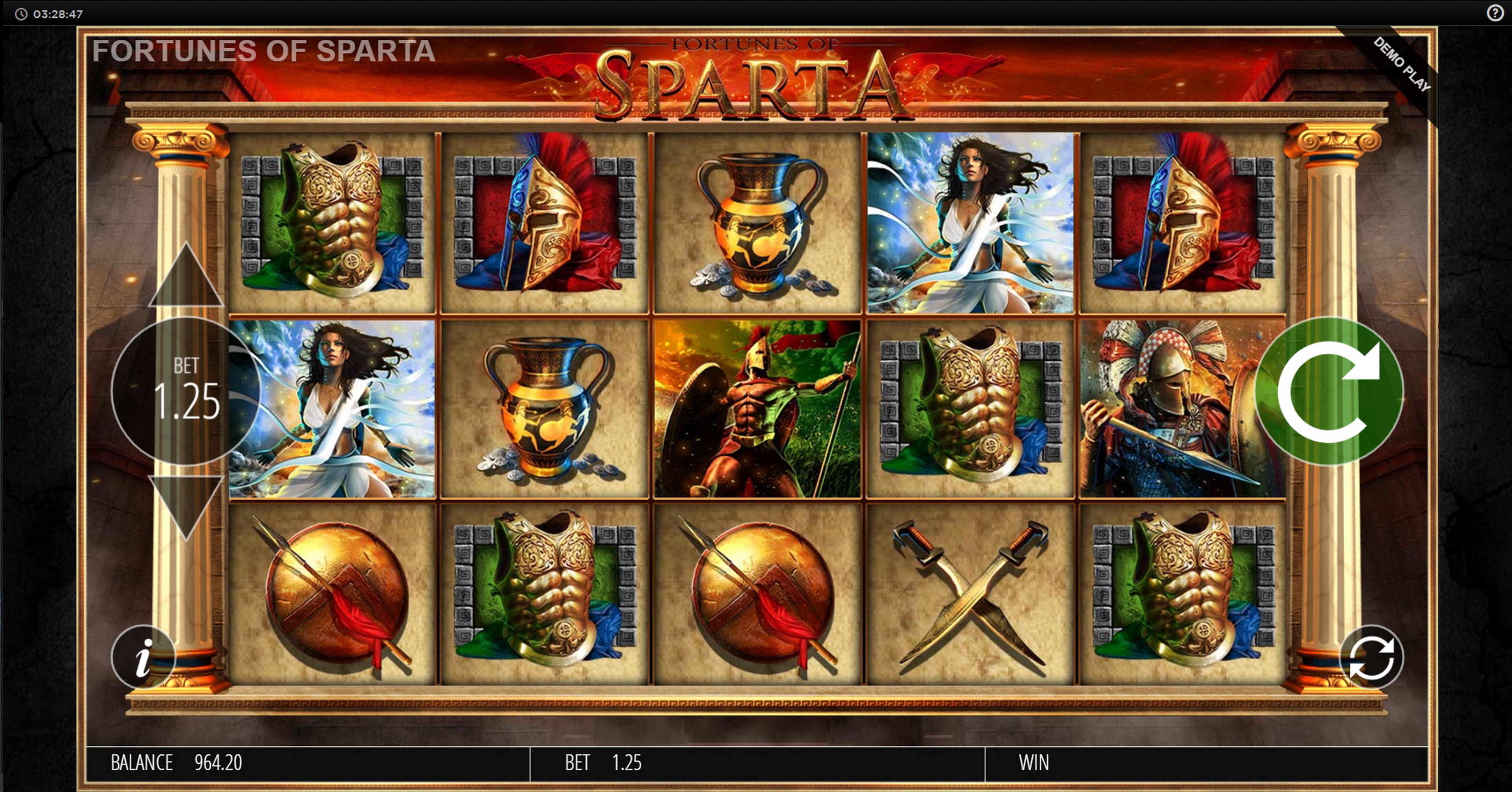 Reels in Fortunes of Sparta Slot Game by Blueprint Gaming