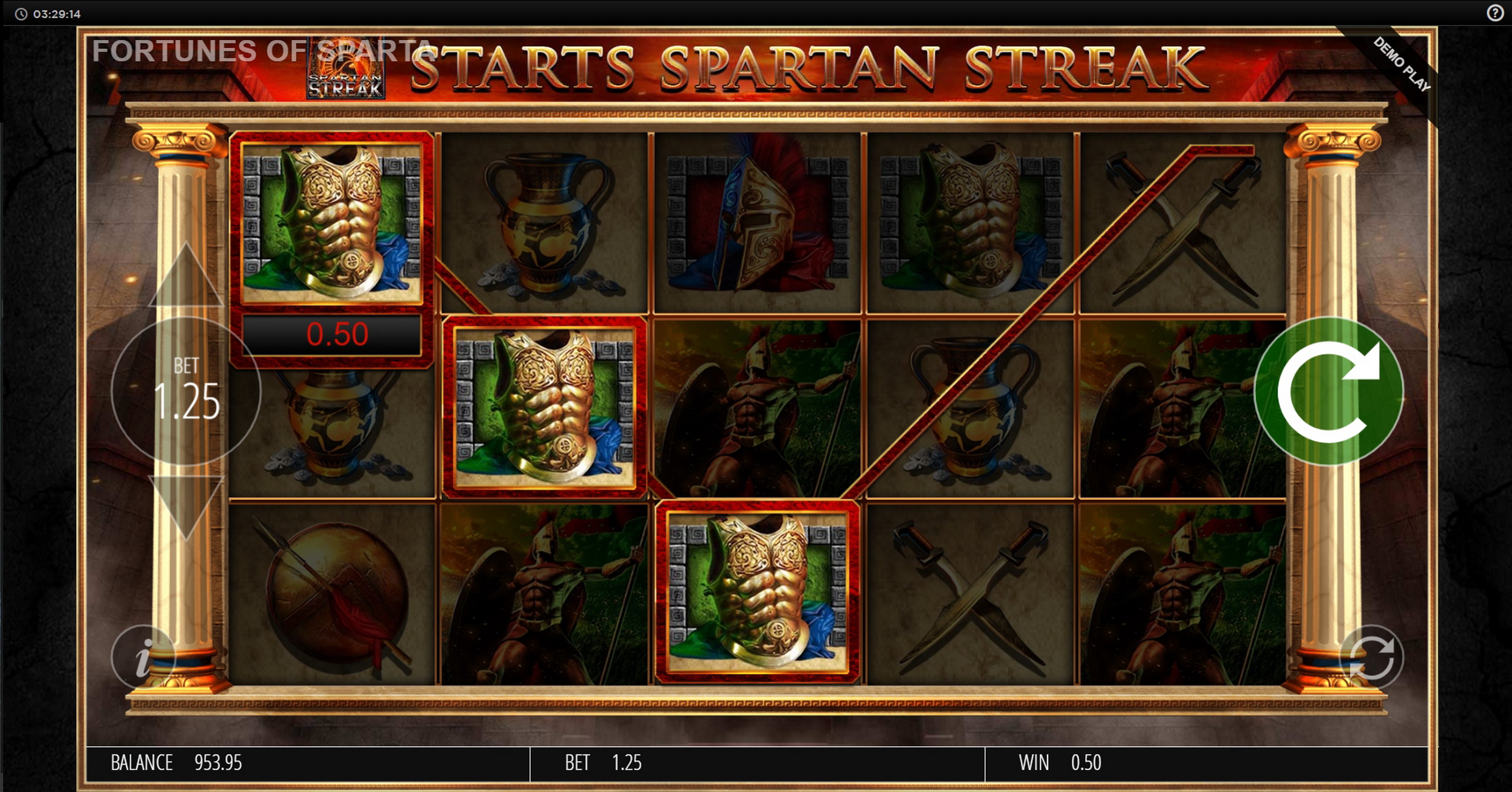 Win Money in Fortunes of Sparta Free Slot Game by Blueprint Gaming