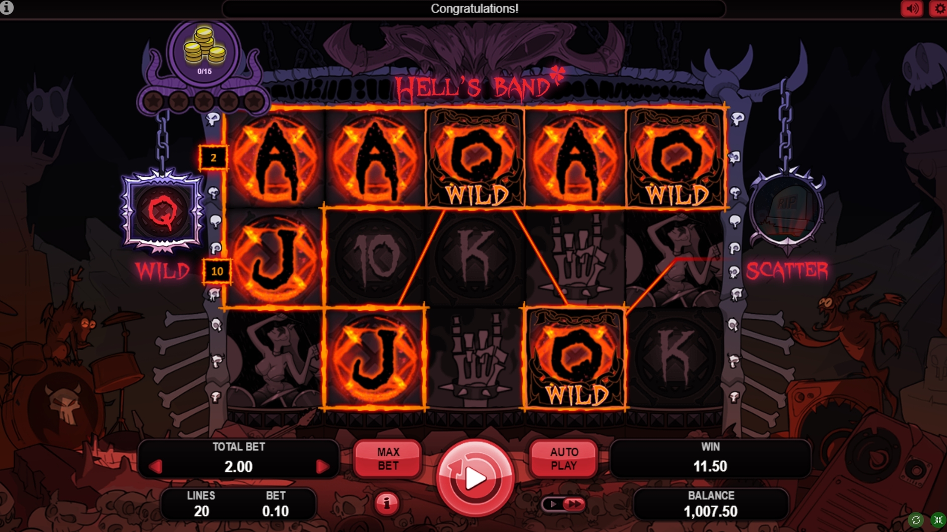 Win Money in Hell's Band Free Slot Game by Booongo Gaming