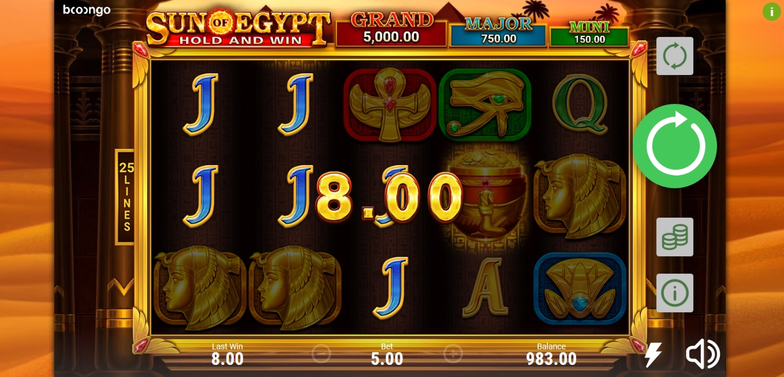 Win Money in Sun of Egypt Free Slot Game by Booongo Gaming