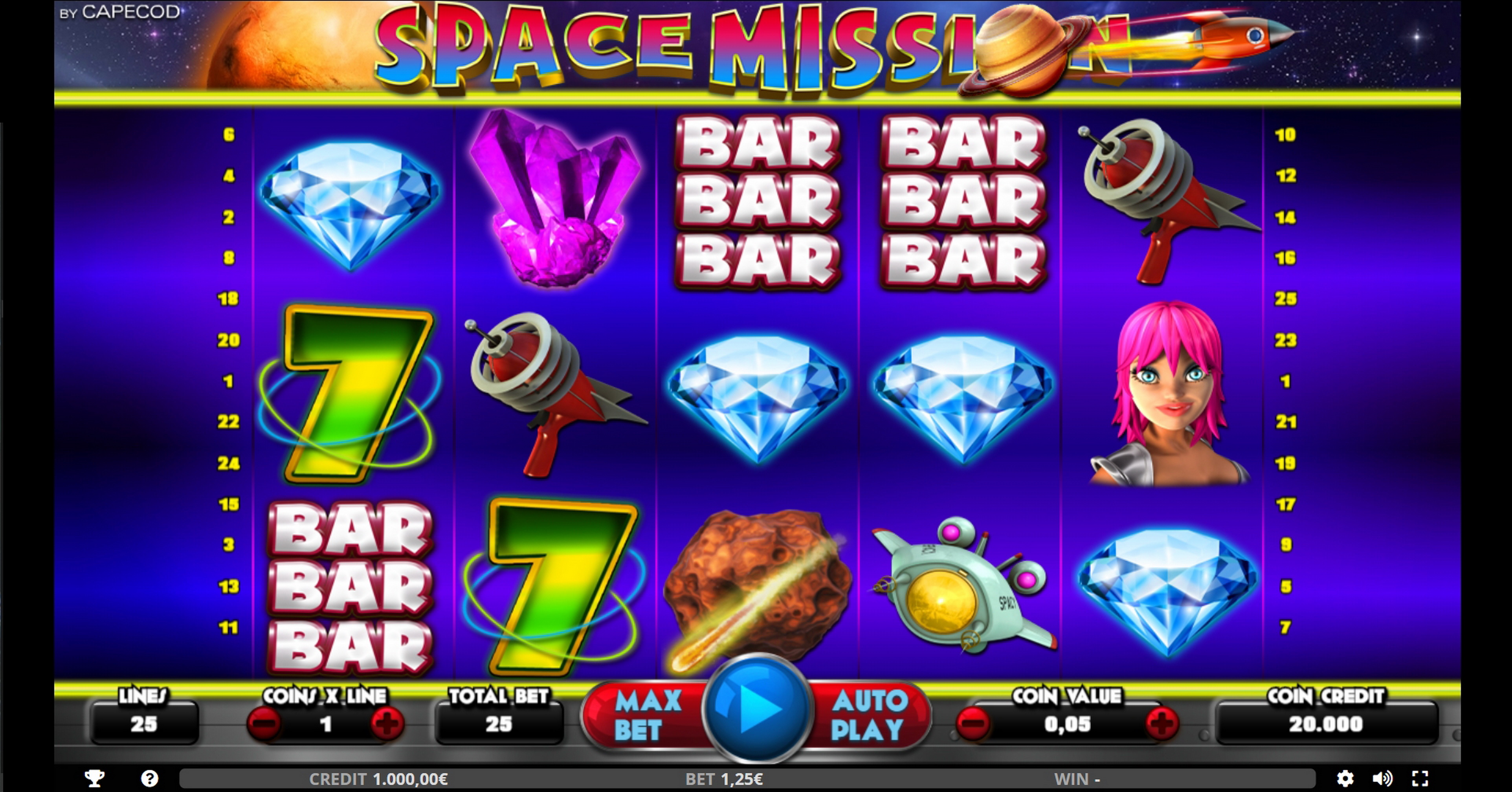 Reels in Space Mission Slot Game by Capecod Gaming