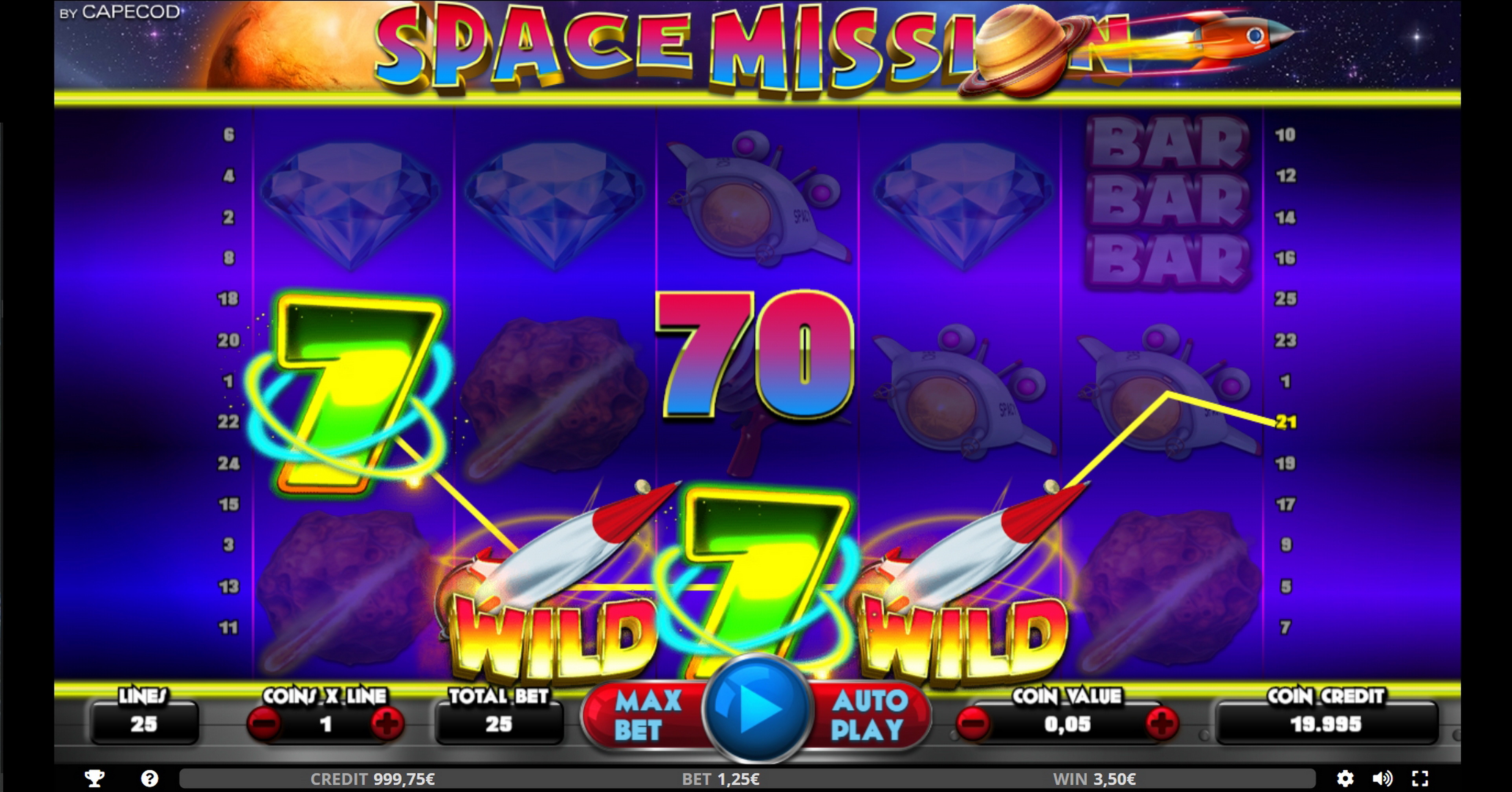 Win Money in Space Mission Free Slot Game by Capecod Gaming