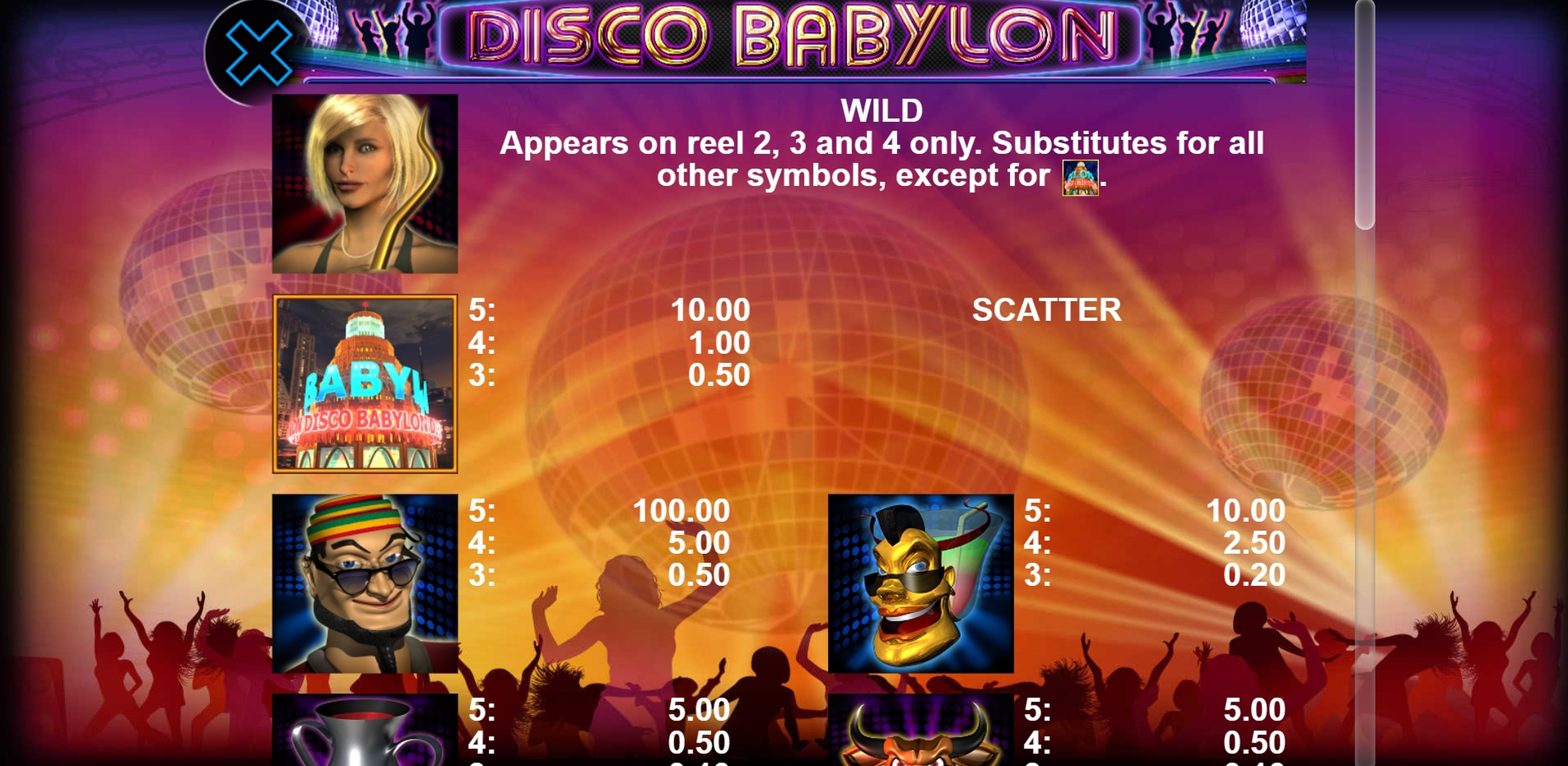 Info of Disco Babylon Slot Game by casino technology