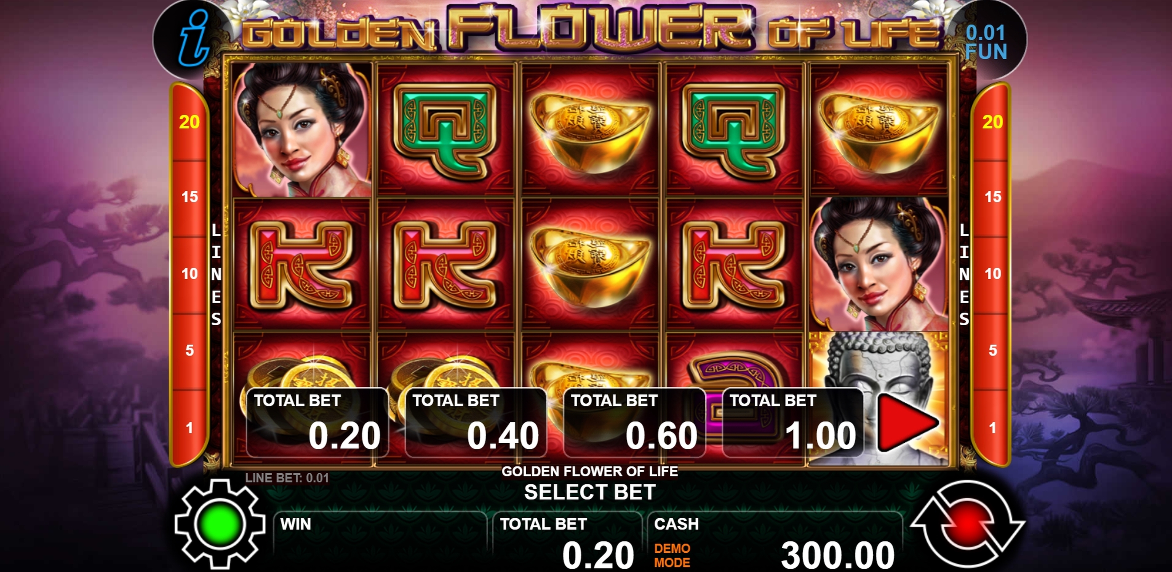 Reels in Golden Flower Of Life Slot Game by casino technology