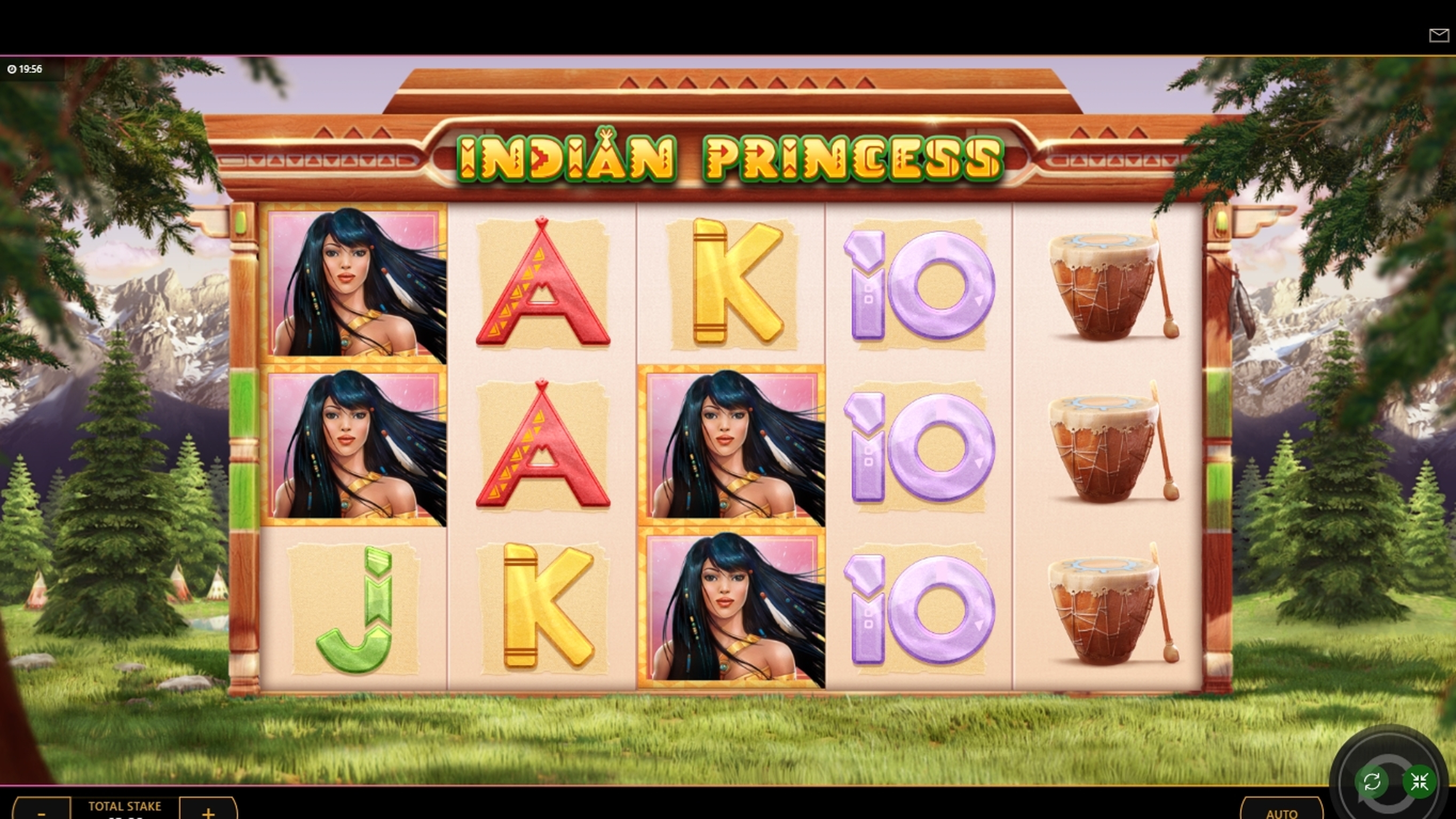 Reels in Indian Princess Slot Game by Cayetano Gaming