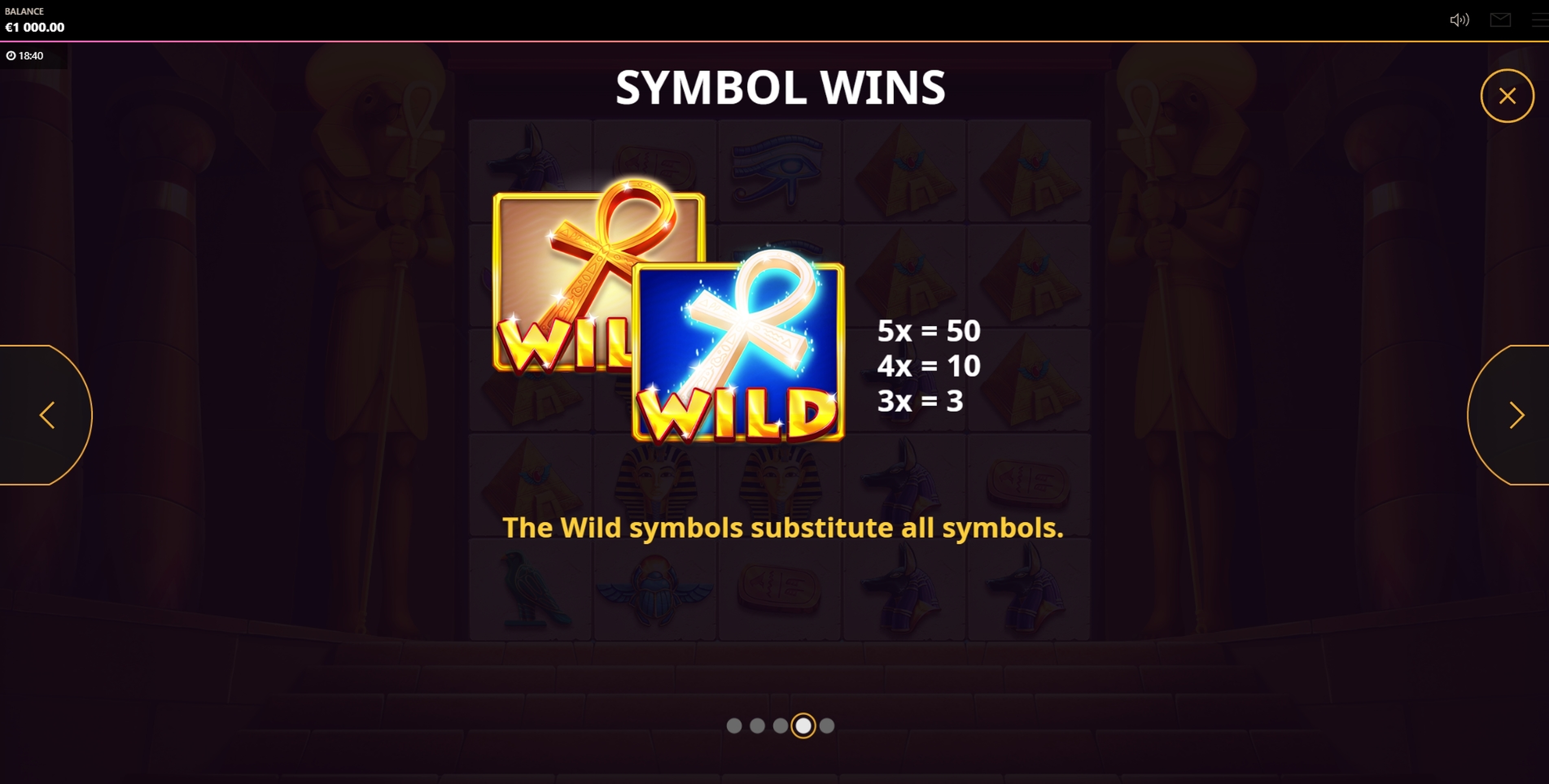 Info of Wild Egypt Slot Game by Cayetano Gaming
